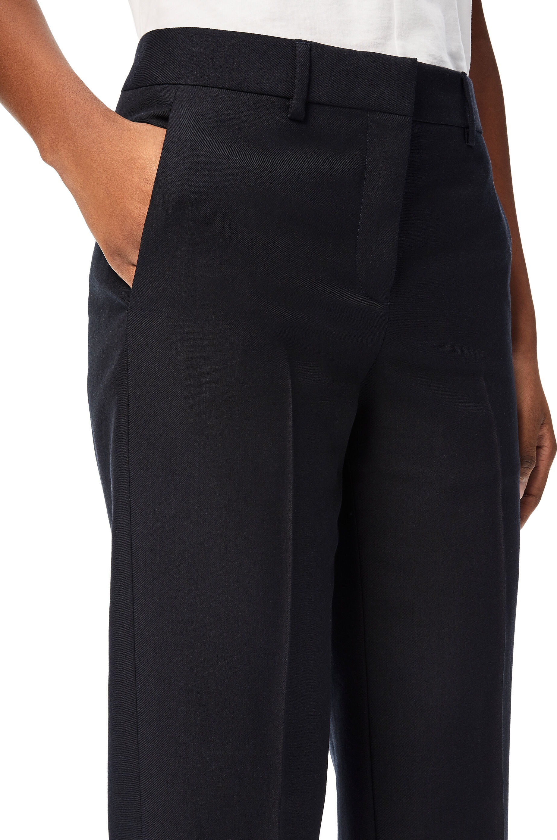 Tapered trousers in wool and silk - 5