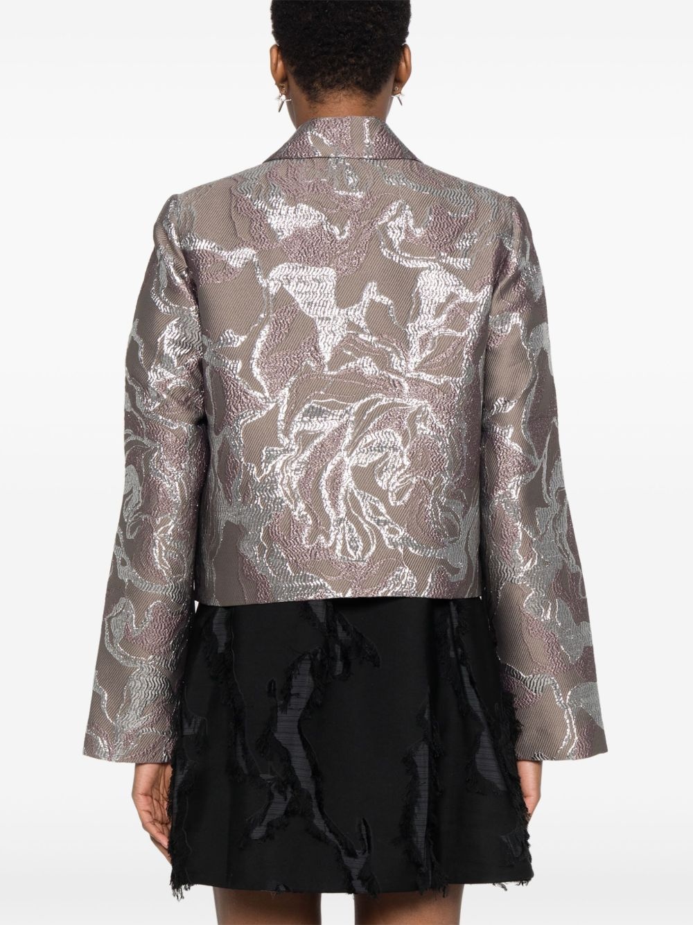 abstract metallic pattern jacket - 4