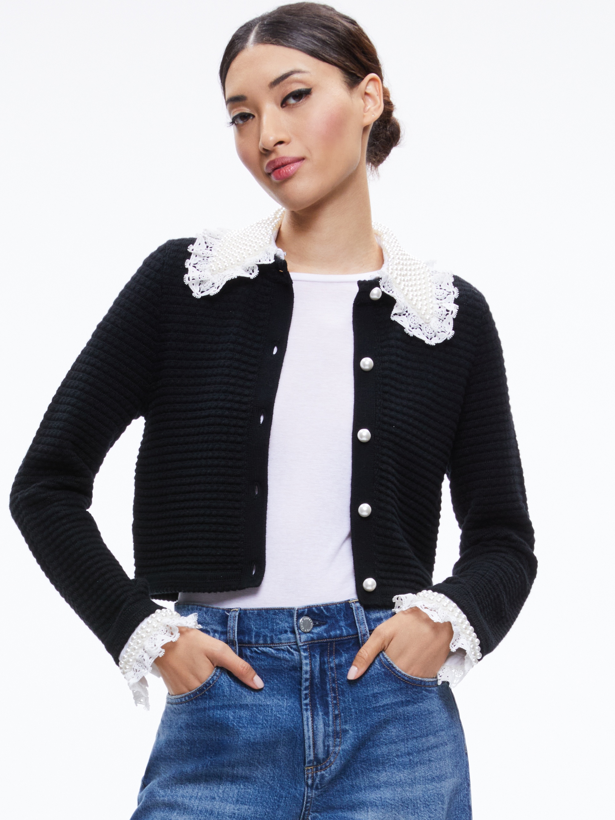 NOELLA EMBELLISHED COLLARED CARDIGAN - 2