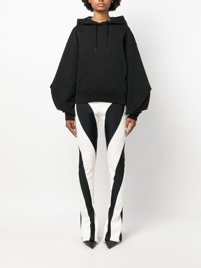 MUGLER balloon sleeves drawstring hoodie outlook