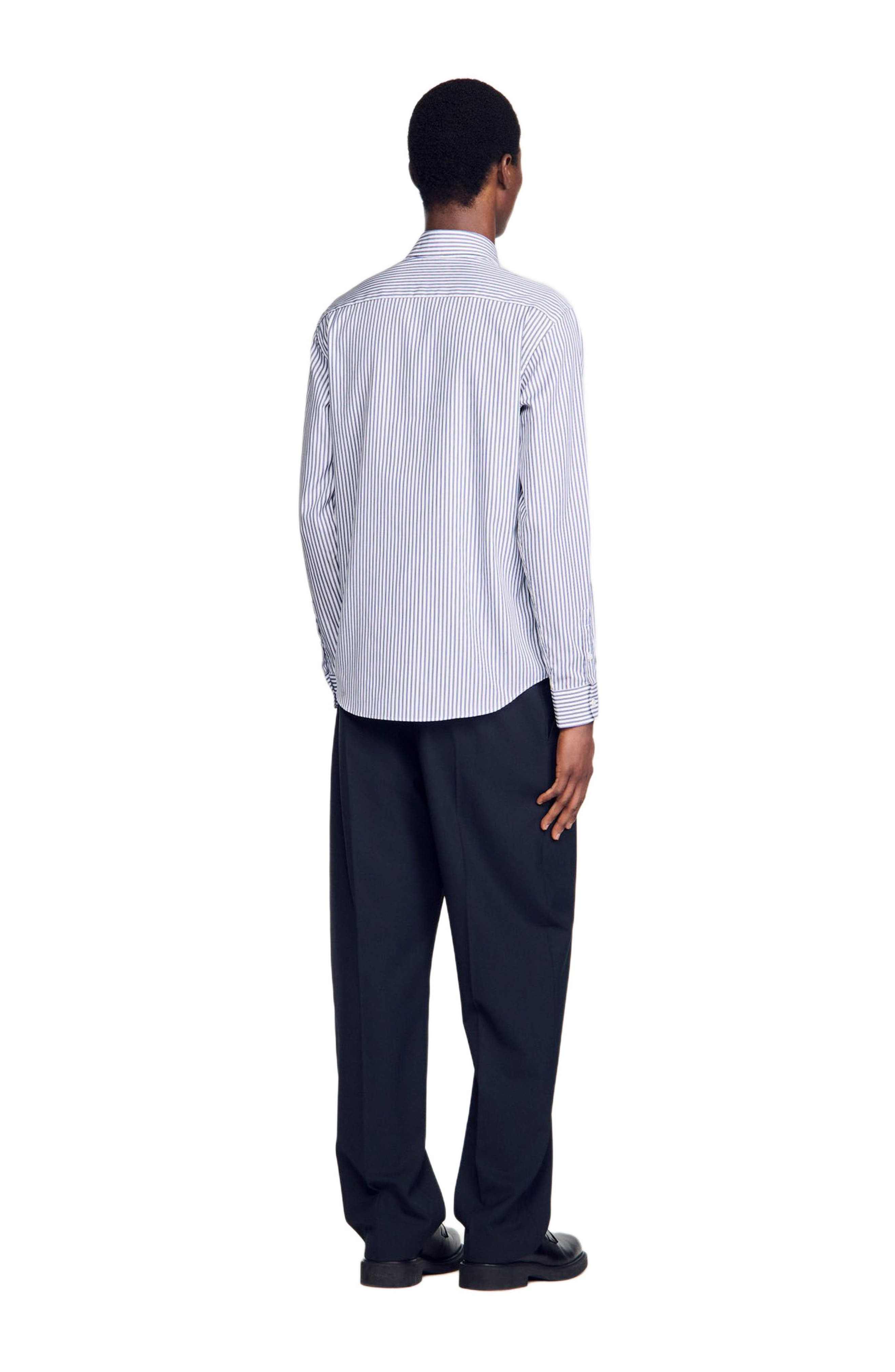 SANDRO Striped shirt in Midnight Blue at Nordstrom - 2