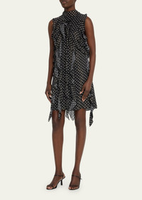 Burberry Cate Polka Dot Ruffle Chiffon Dress