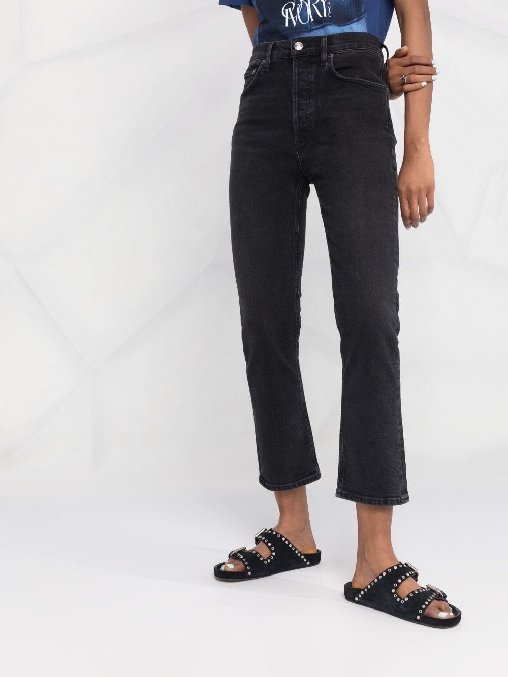 high-waisted straight-leg jeans - 3