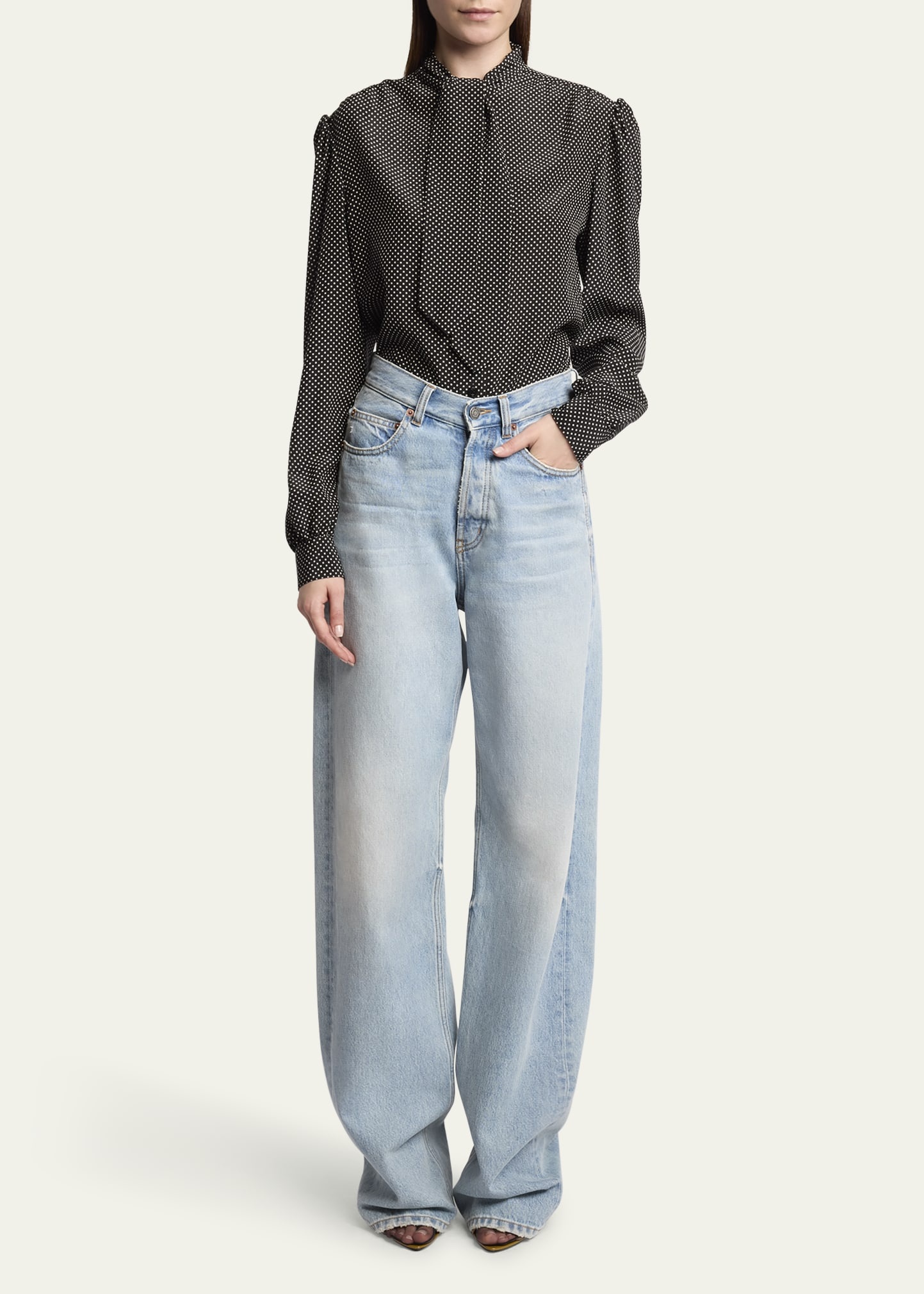 Mid Rise Denim Pants - 2