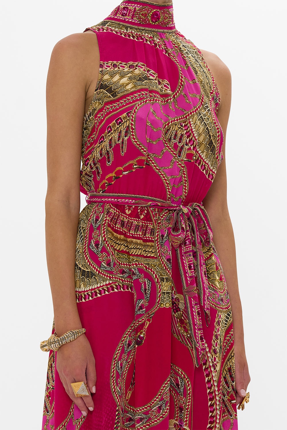NECKTIE DRESS WITH ELASTICATED WAIST - 6