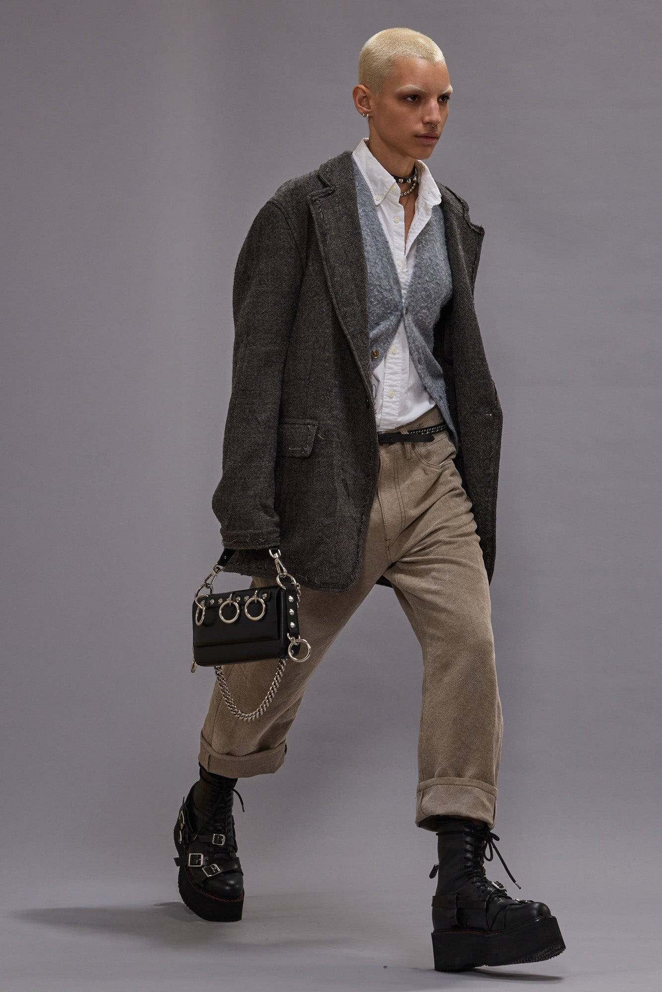 FRAYED EDGE RAGGED BLAZER - 2