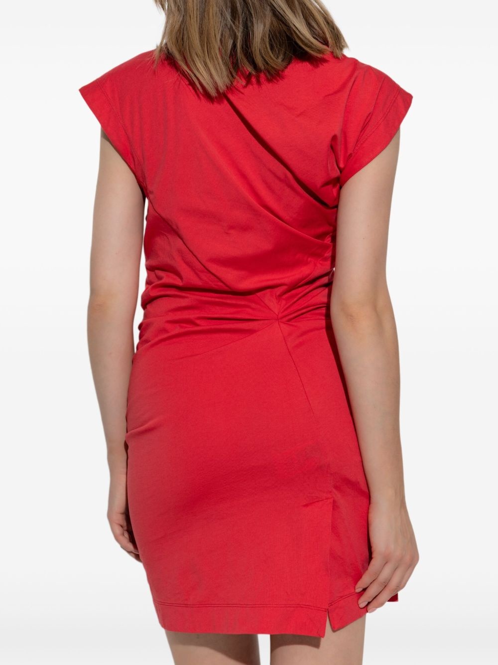 Orb-embroidered asymmetric mini dress - 4