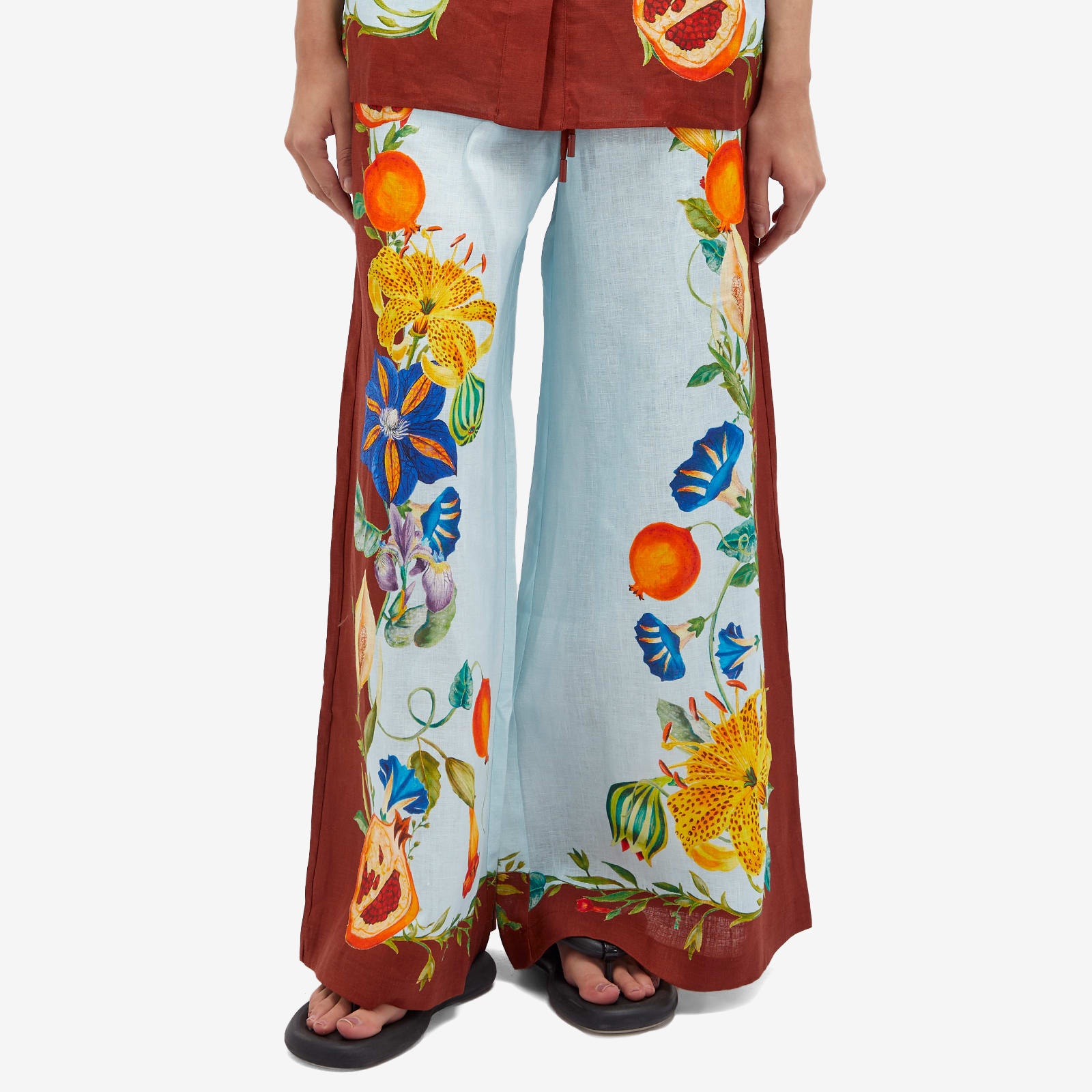 Alemais Dahlia Floral Linen Pant - 2