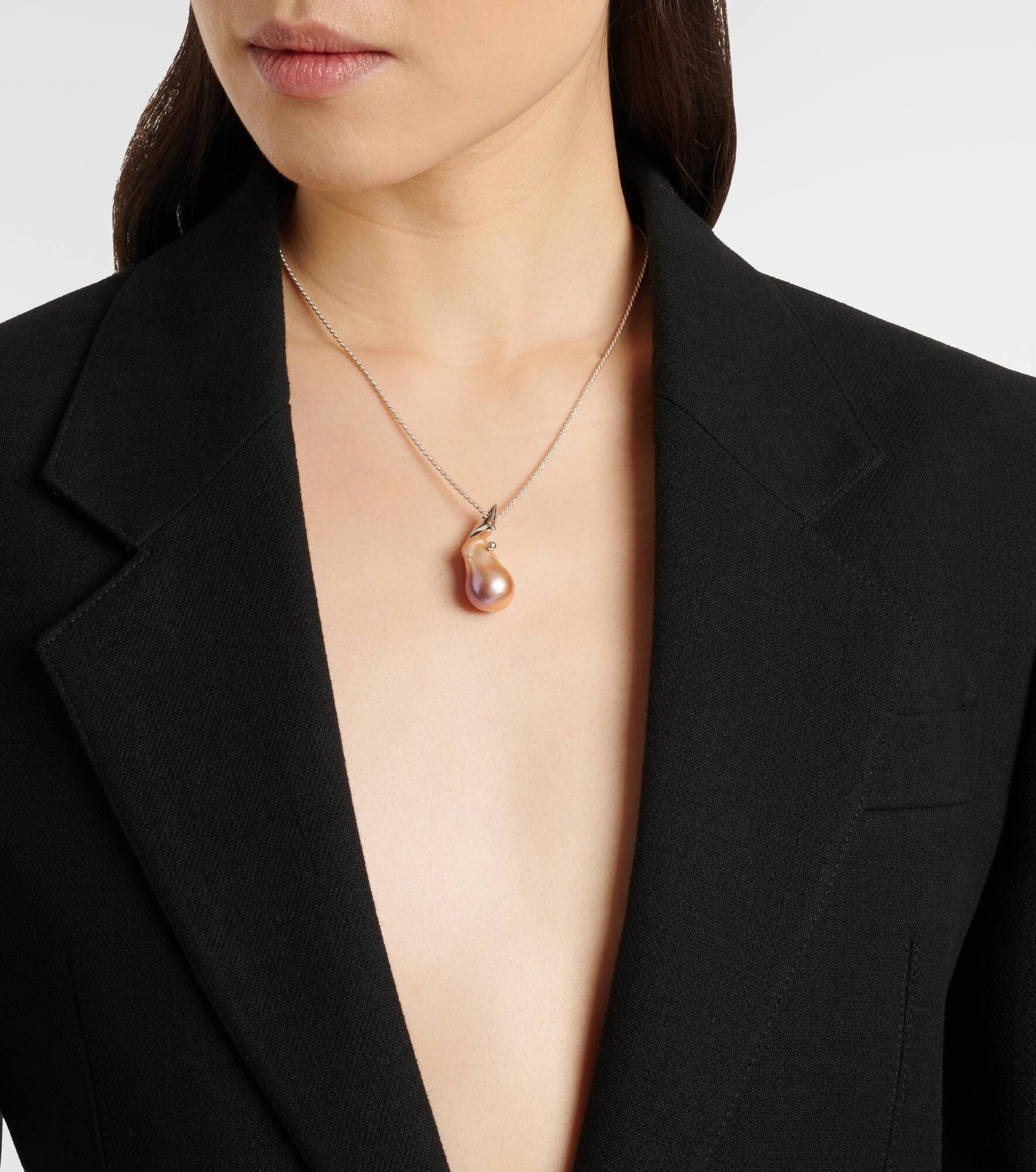 Sterling silver necklace with freshwater pearl - 3
