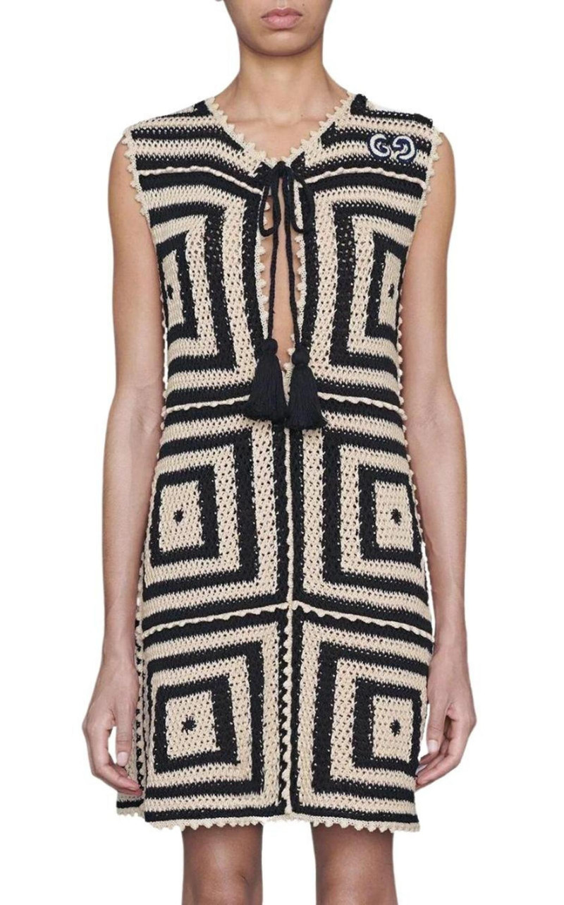 GUCCI Short crochet cotton dress outlook