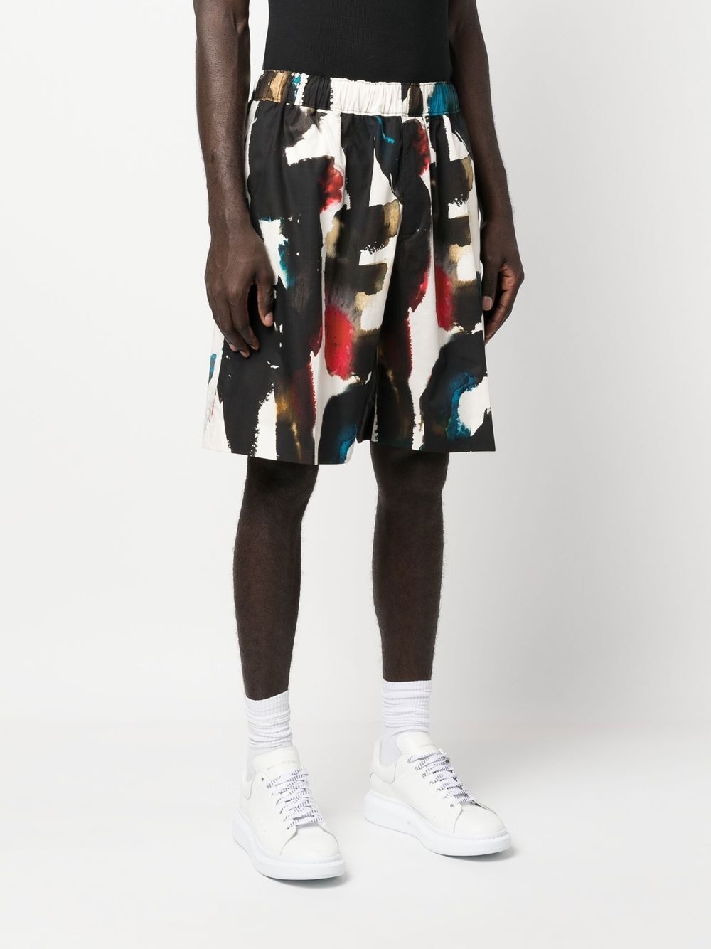 logo-print straight-leg shorts - 3