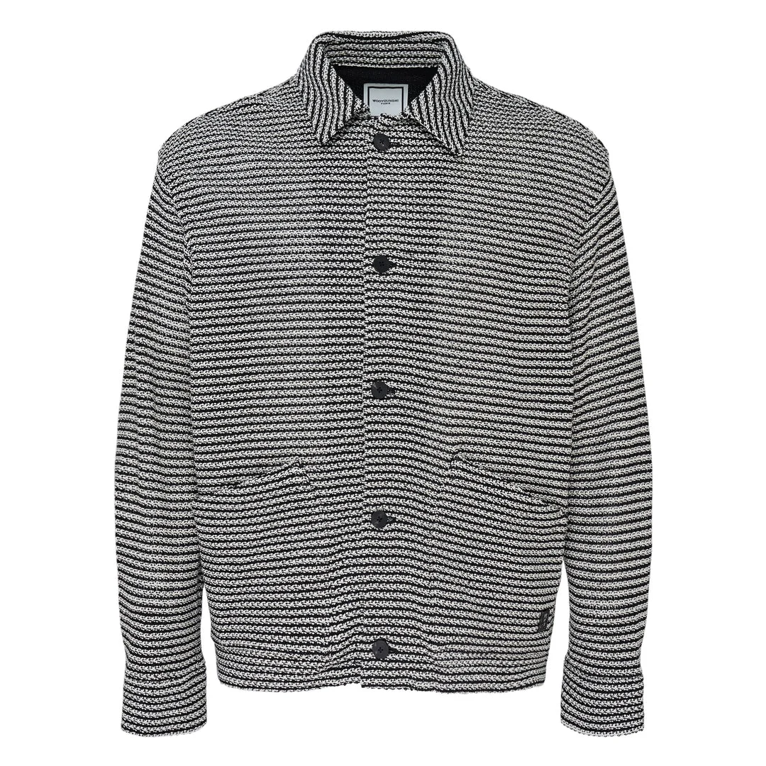 Textured Knit Shirt Jacket - 1