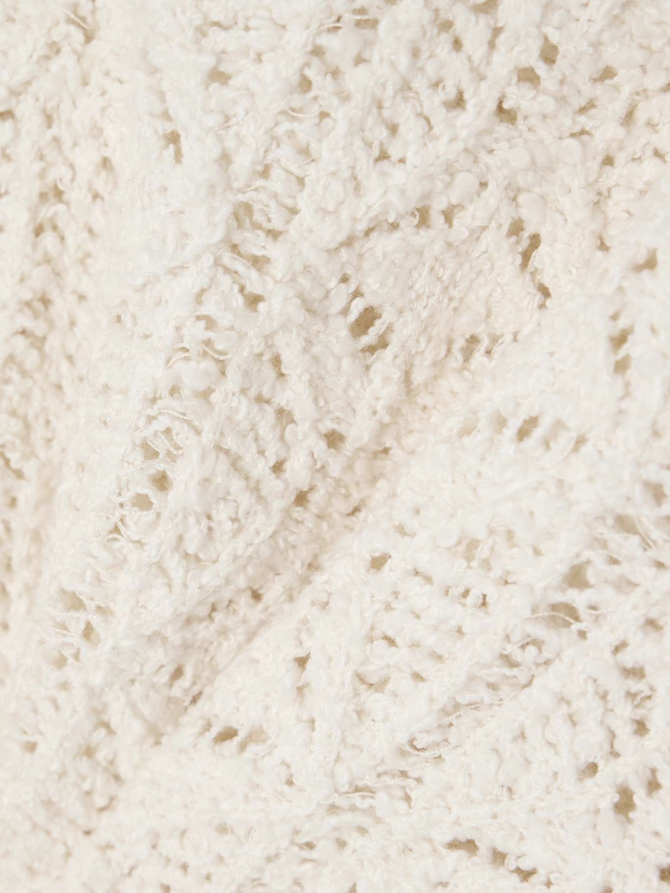 Crocheted cotton-blend chenille T-shirt Ivory - 4