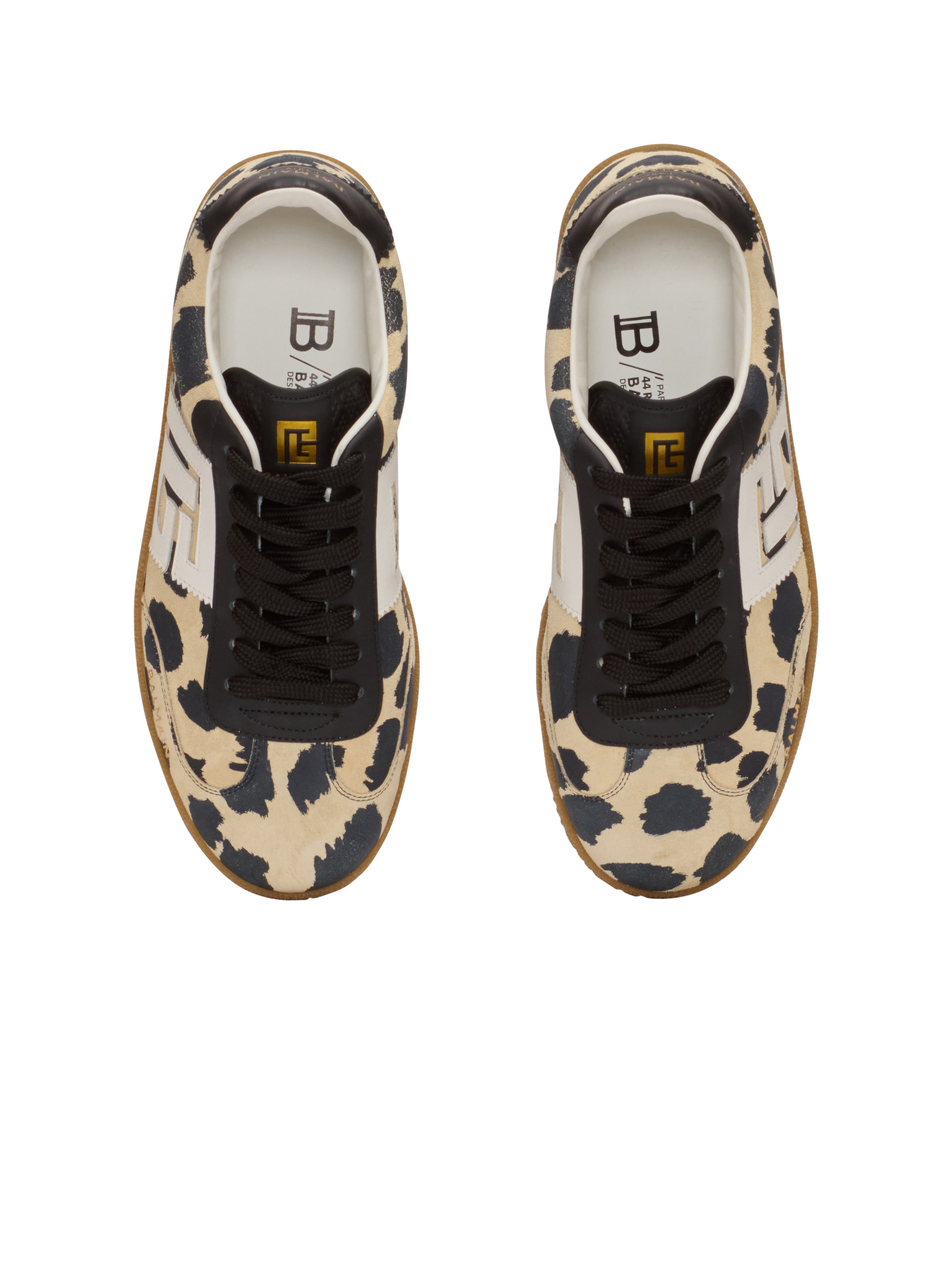 Balmain Swan leopard print suede leather trainers - 3