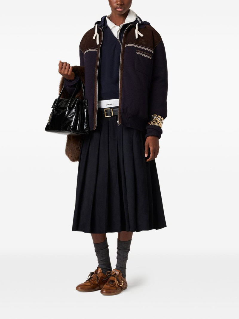 Miu Miu pleated suede midi skirt outlook