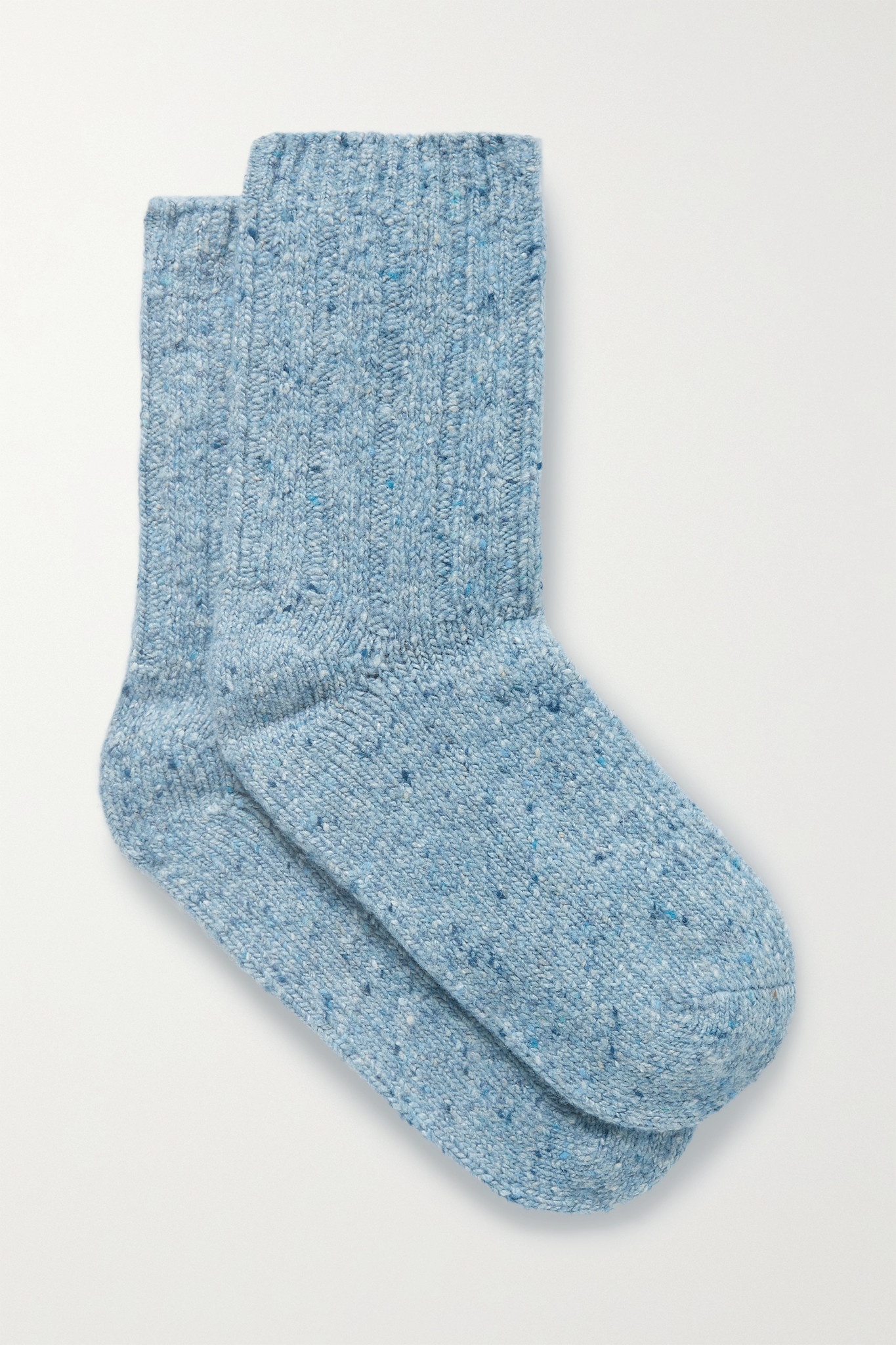 Ribbed recycled wool-blend socks - 1