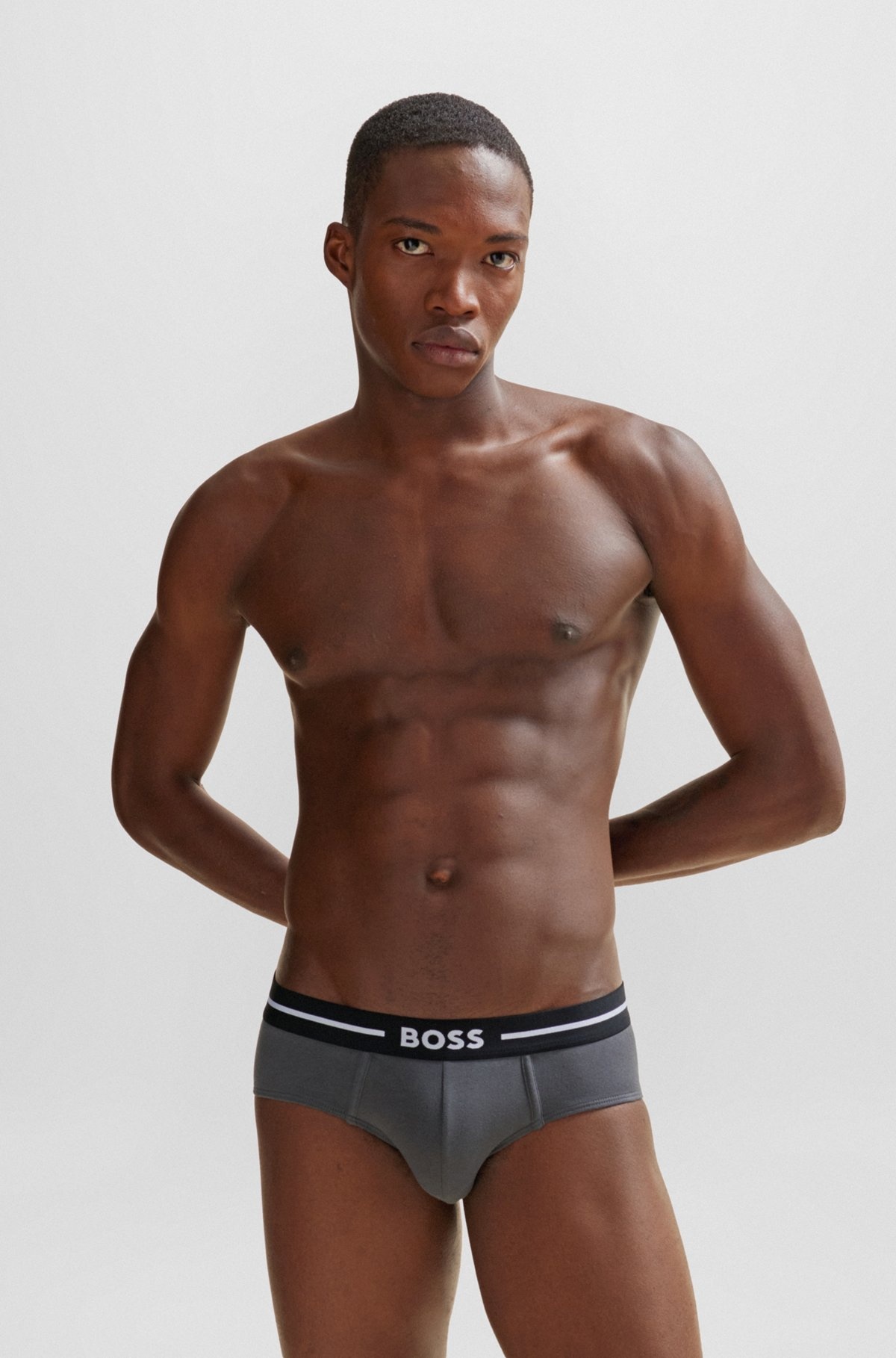 THREE-PACK OF STRETCH-COTTON TRUNKS WITH LOGO WAISTBANDS - 2