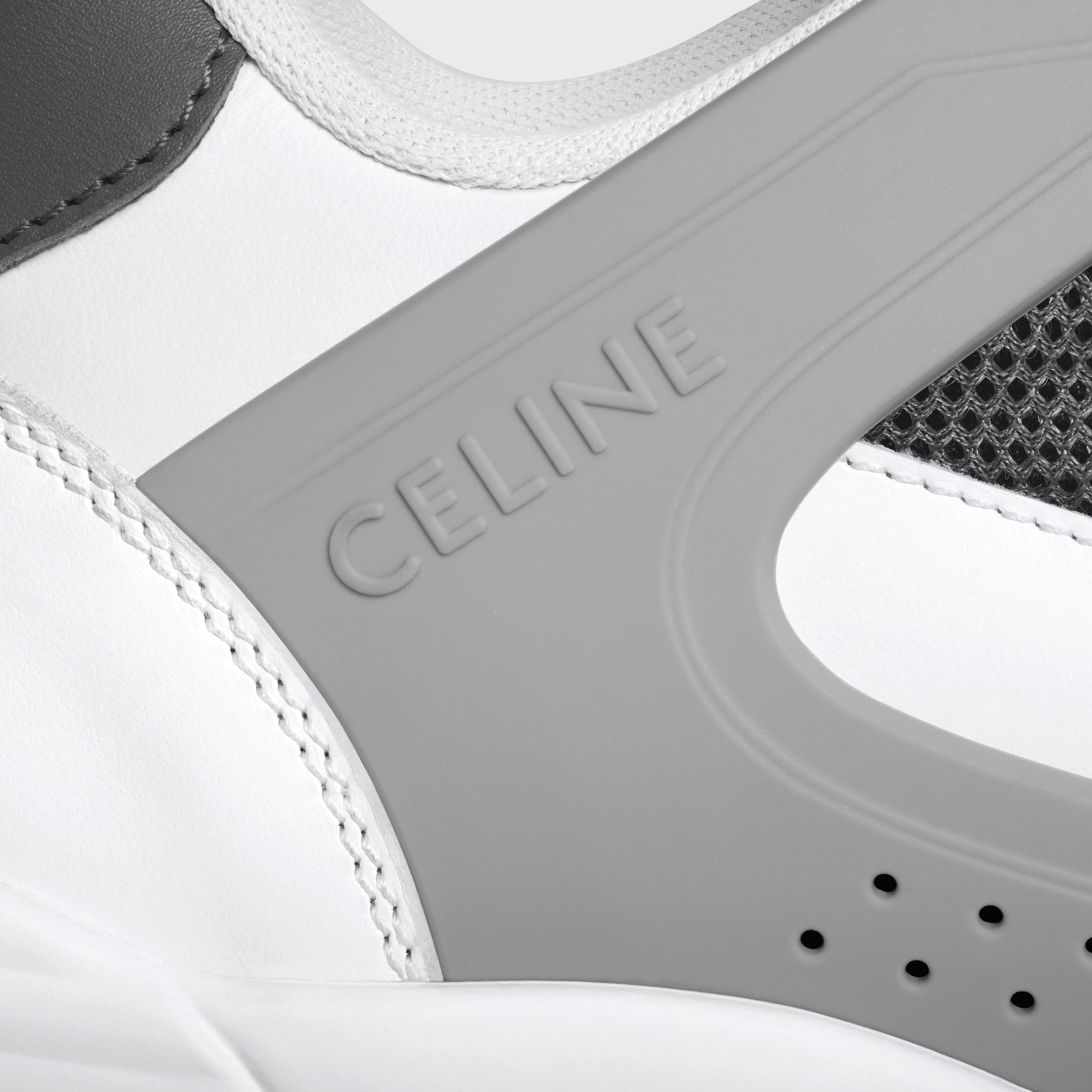 CELINE TRAINER CT-09 LOW LACE-UP SNEAKER in CALFSKIN AND MESH - 5