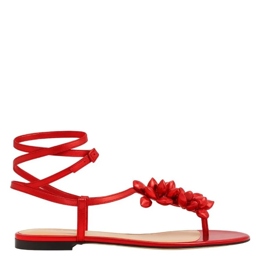 Mach & Mach Puffy Heart Thong Sandals - 1