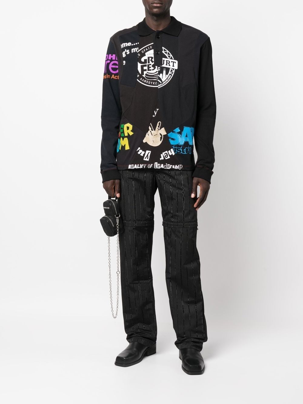 graphic-print long-sleeve polo shirt - 2
