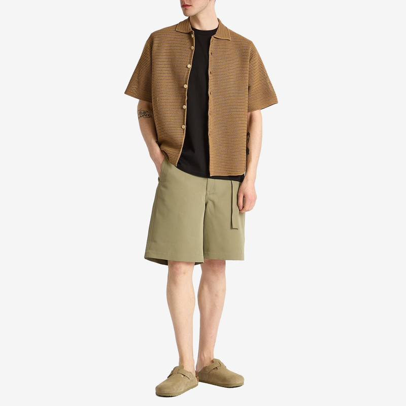 AURALEE Auralee Cotton Mesh Knit Half Sleeved Shirt outlook