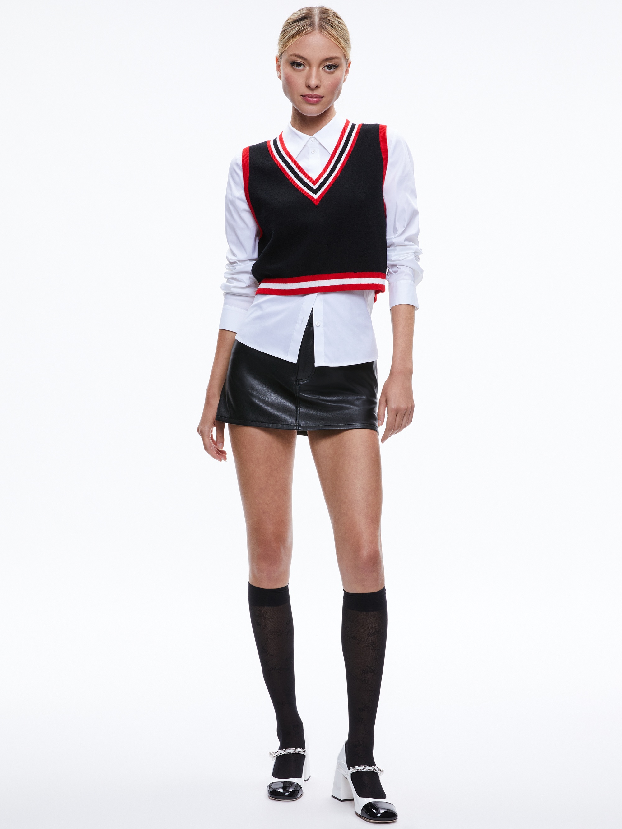ORLY SWEATER VEST COMBINATION TOP - 4