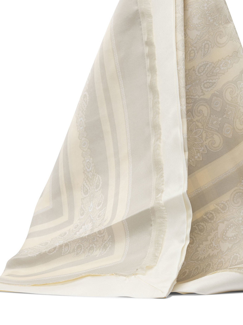 Etro Printed Silk Scarf Scarves White outlook
