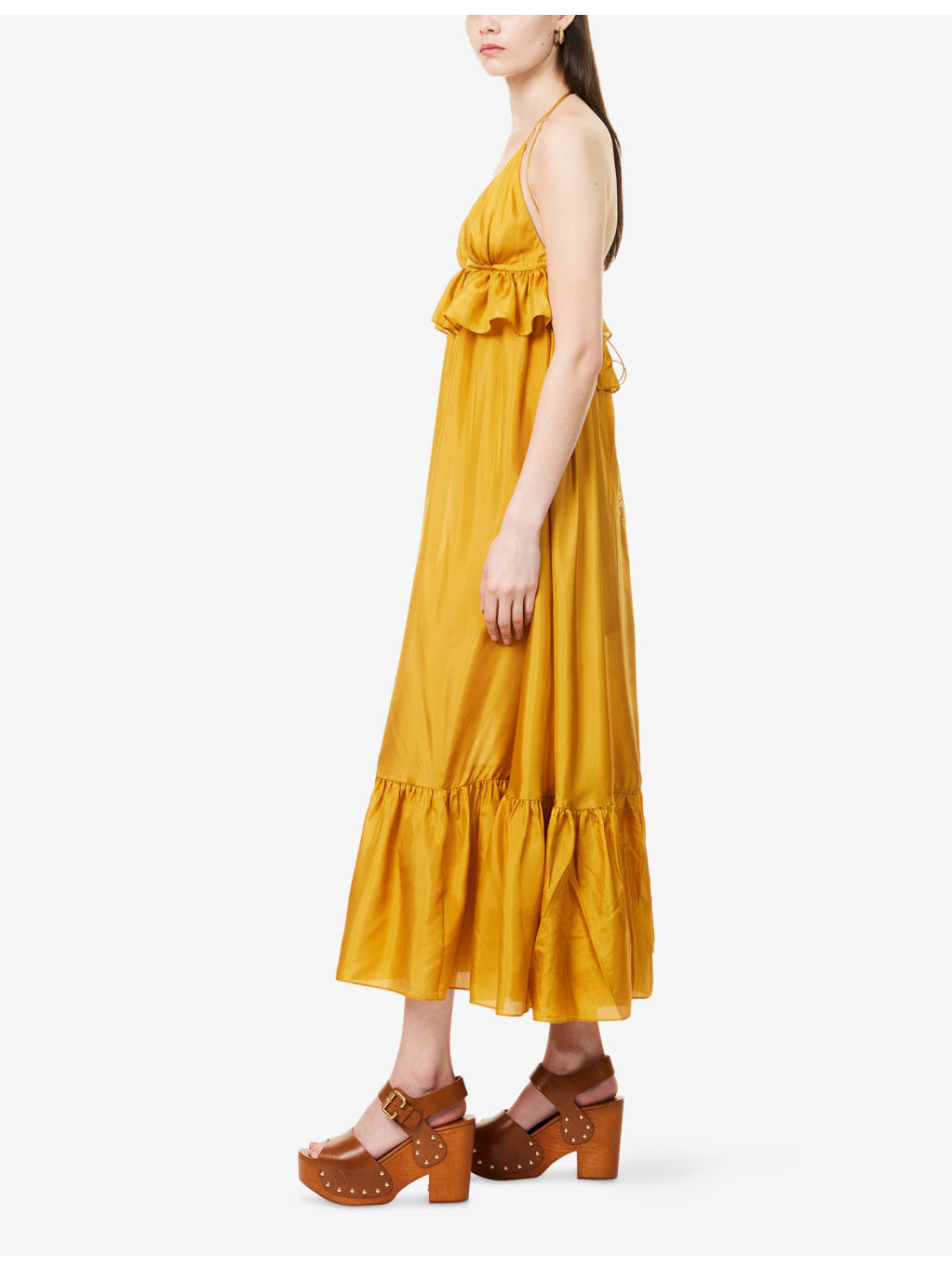 Rhiannon Ruffled Silk Maxi Dress - 3
