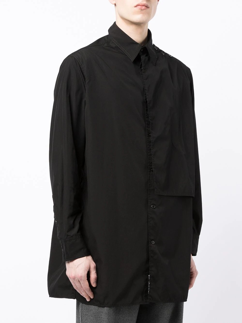 shoulder-button oversized shirt - 3