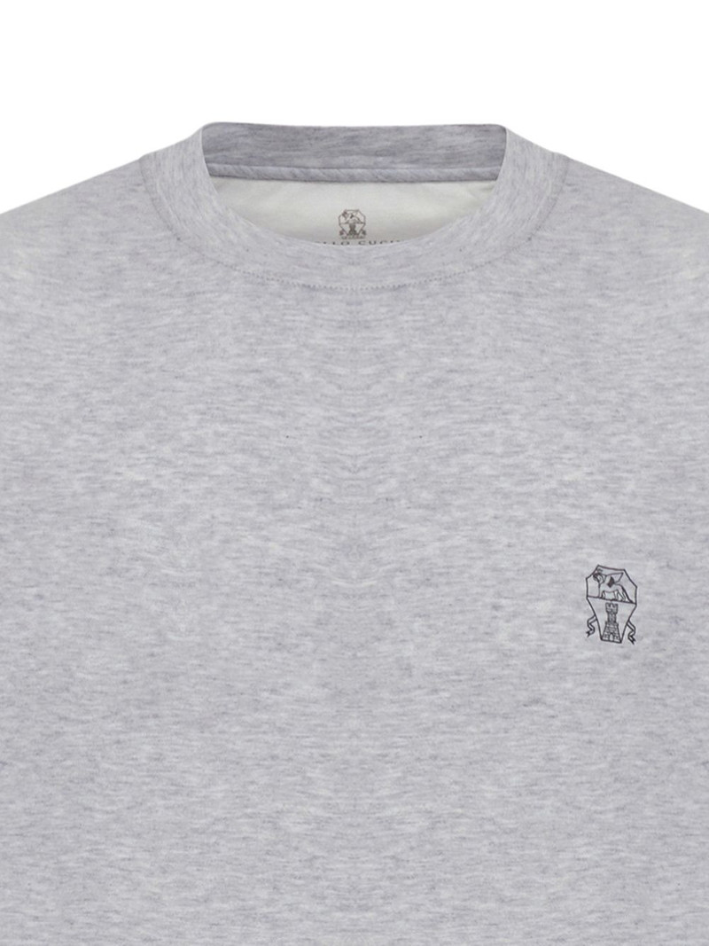Brunello Cucinelli logo-embroidery T-shirt outlook
