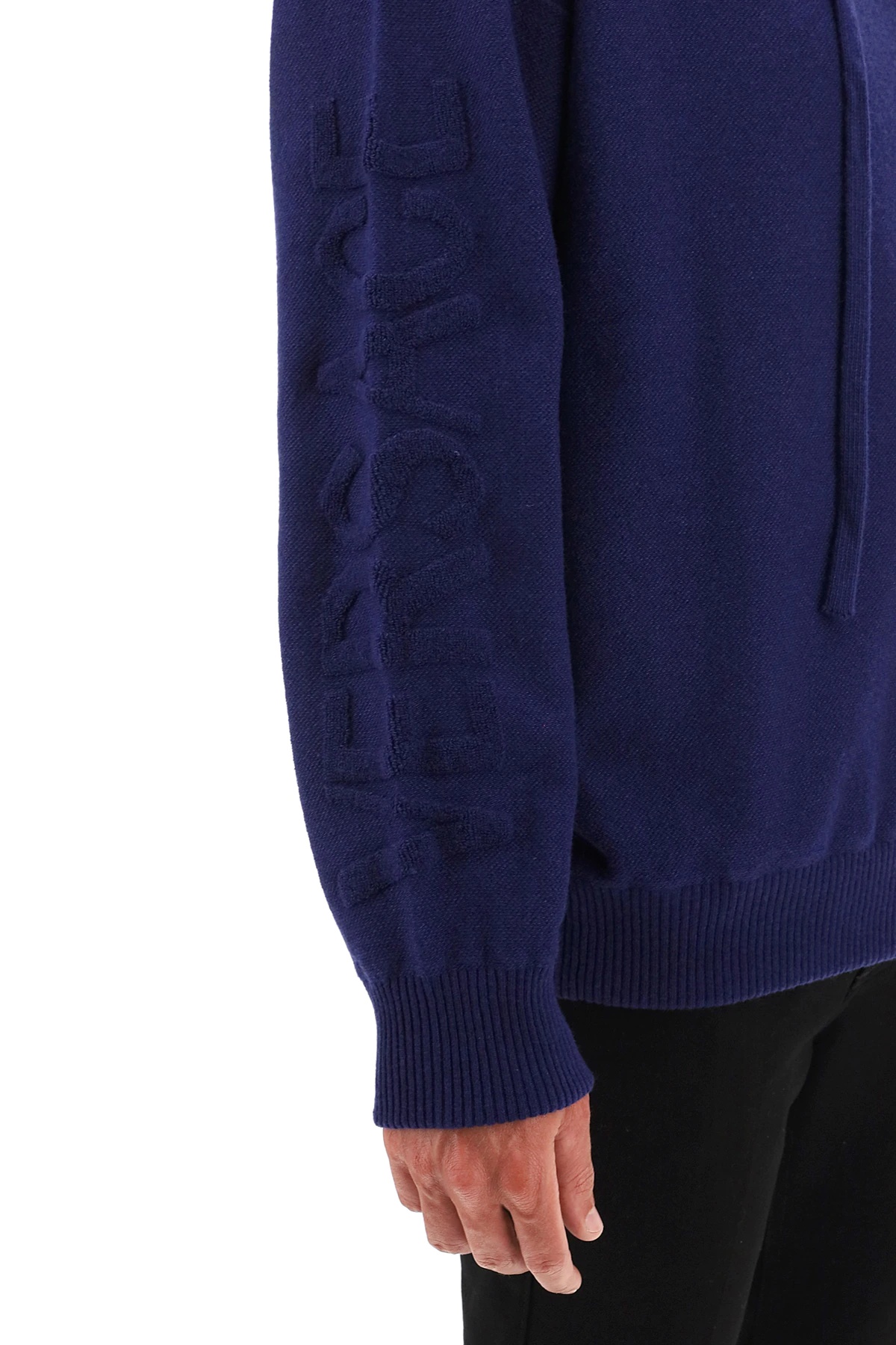 HOODED SWEATER WITH TEXTURED-EFFECT MEDUSA - 5