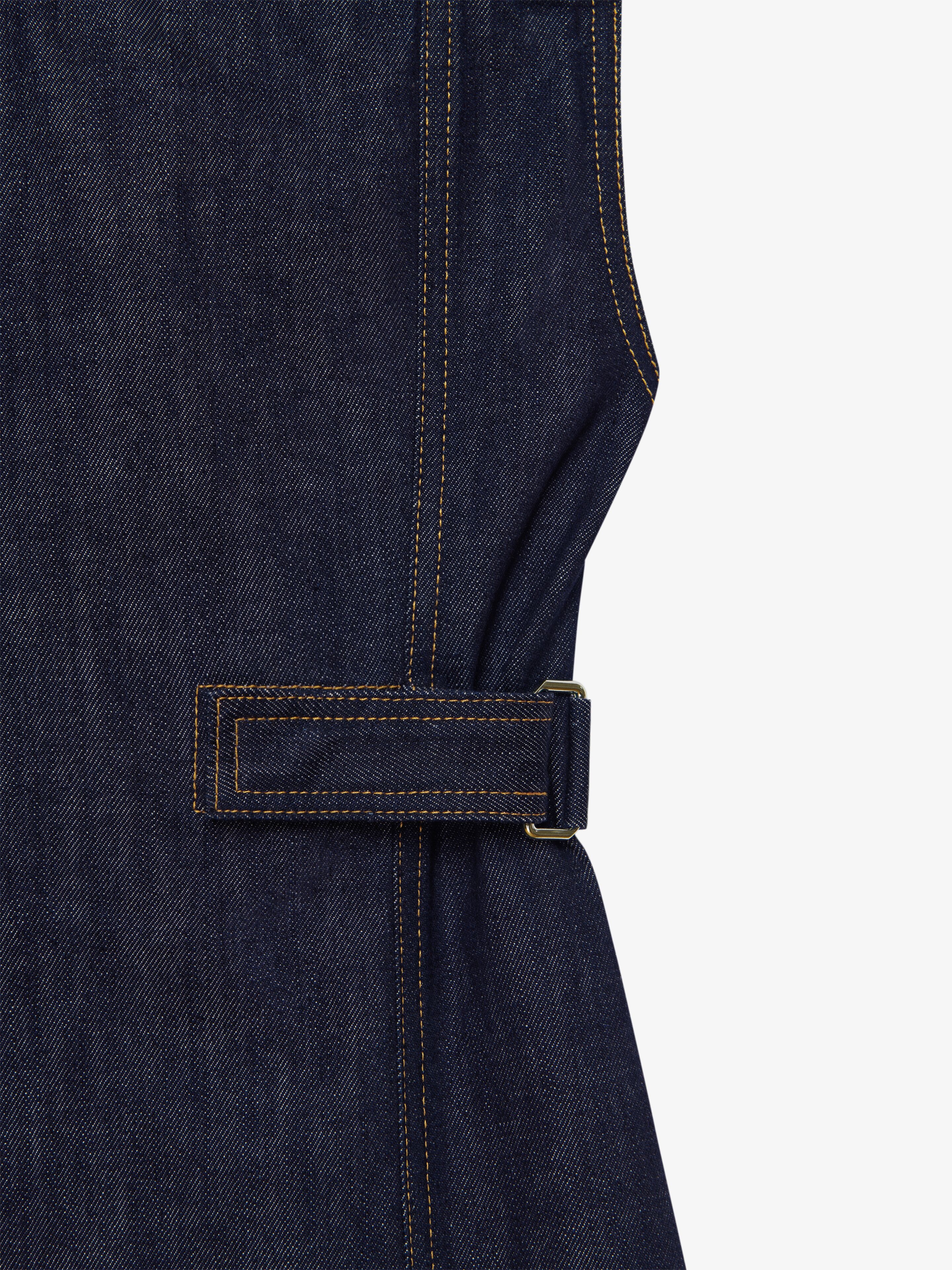 SHORT SLEEVELESS DRESS IN DENIM - 7
