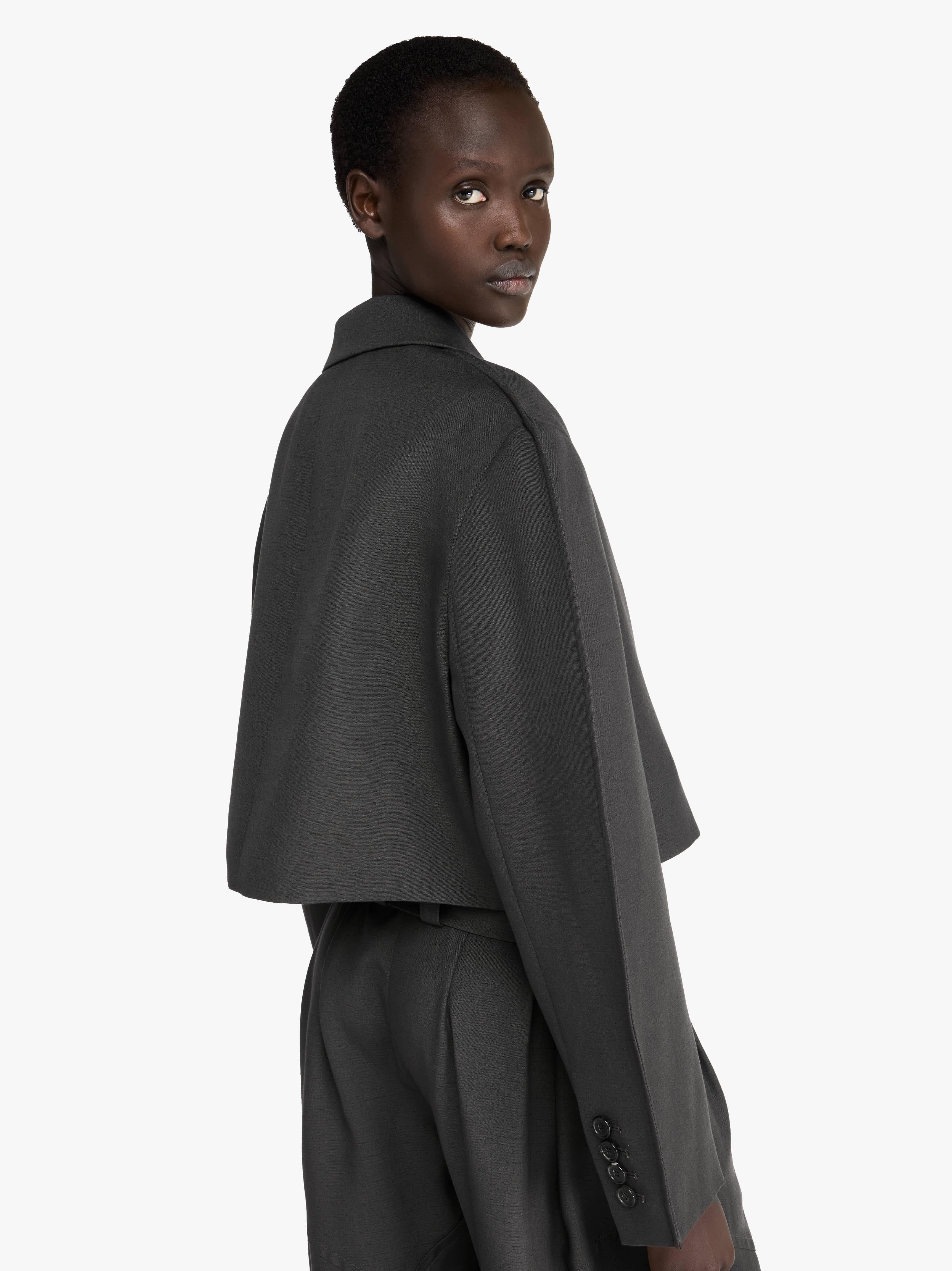 CROPPED ROUNDED TAILORED JACKET - 5