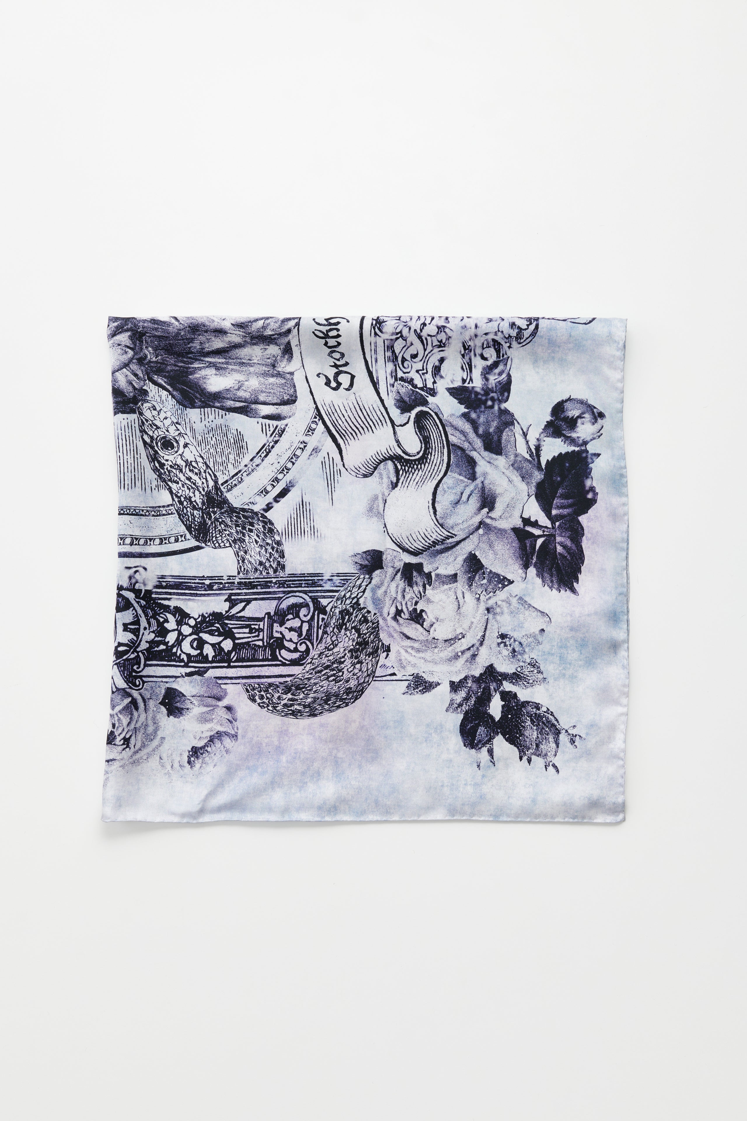 ACNE STUDIOS PRINTED SCARF DENIM BLUE - 2