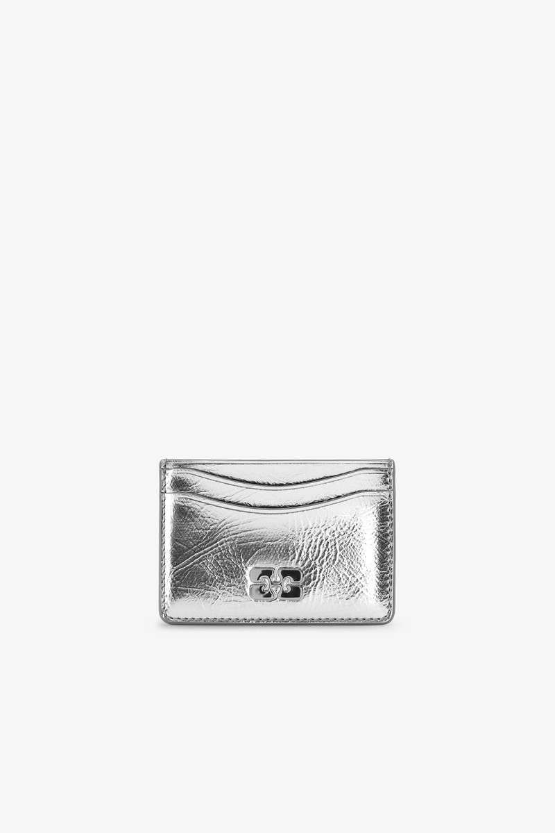 SILVER METALLIC GANNI BOU CARD HOLDER 1