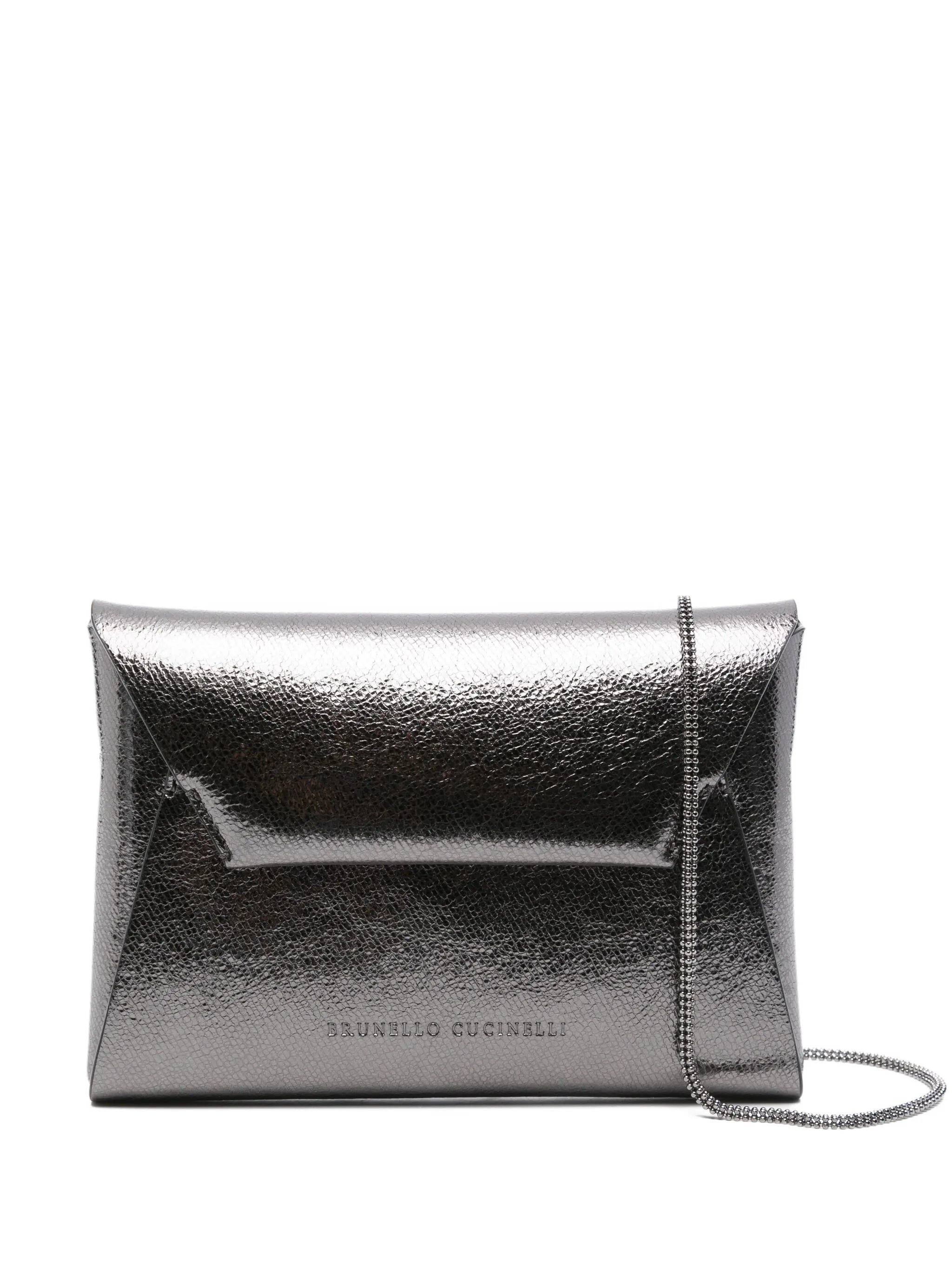 Brunello Cucinelli Metallic Flap Clutch Bag - 1