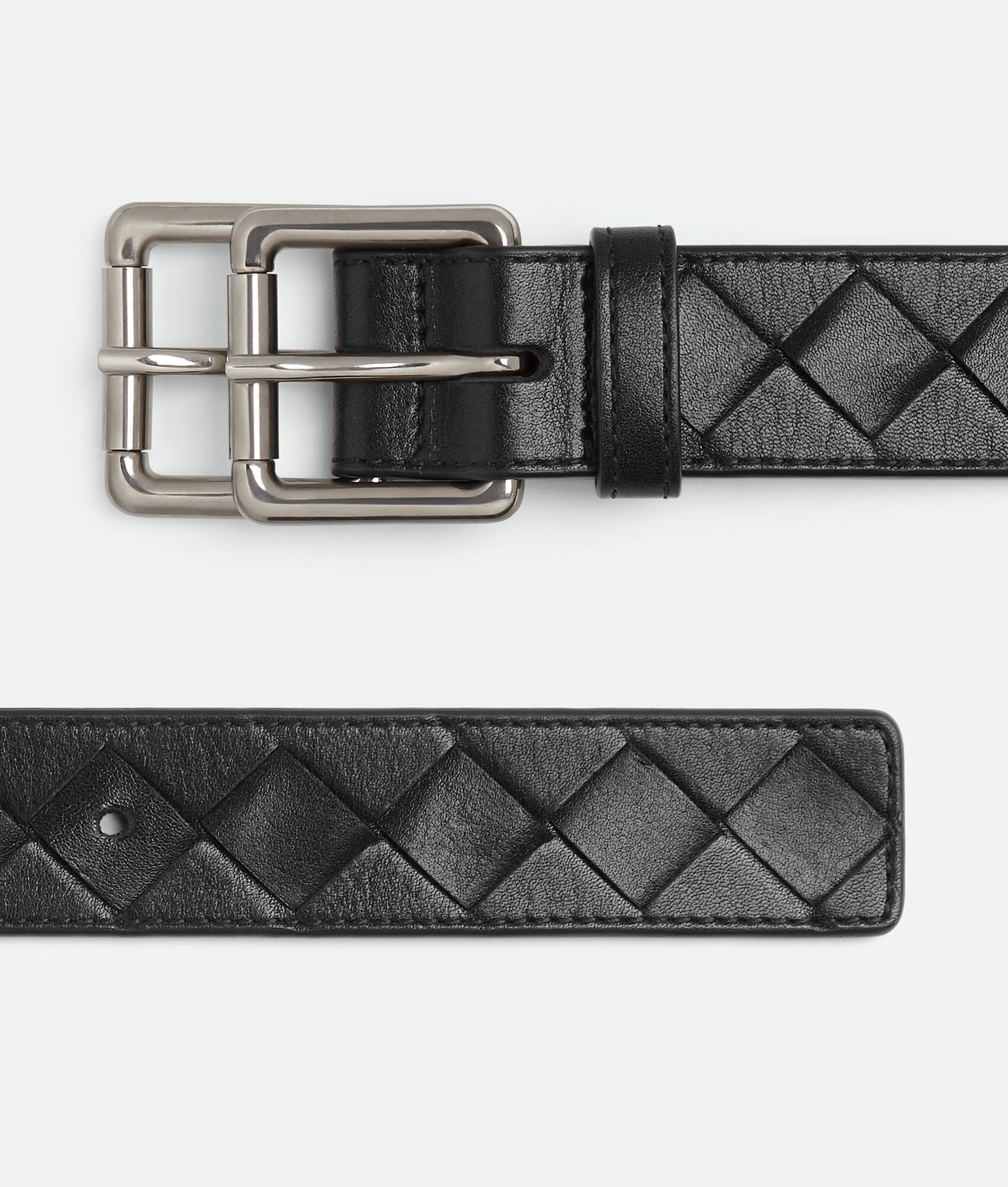 intrecciato double buckle belt - 4