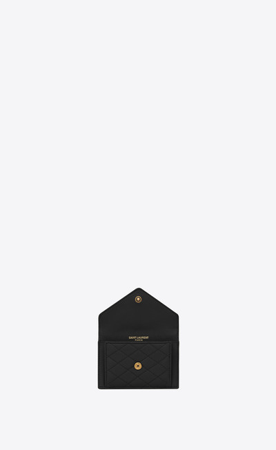 SAINT LAURENT gaby flap card case in quilted lambskin outlook
