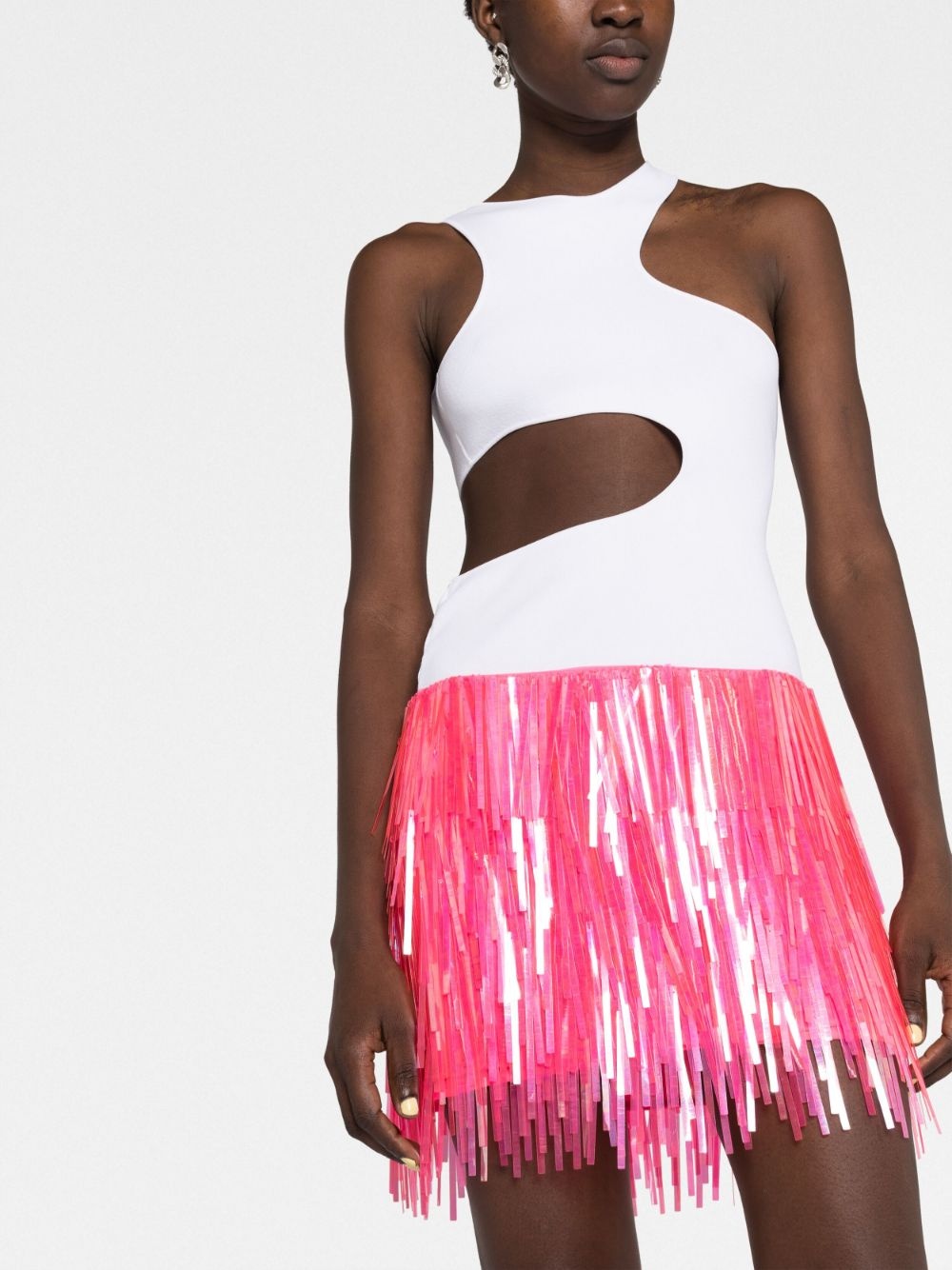 fringe-design tiered mini skirt - 5