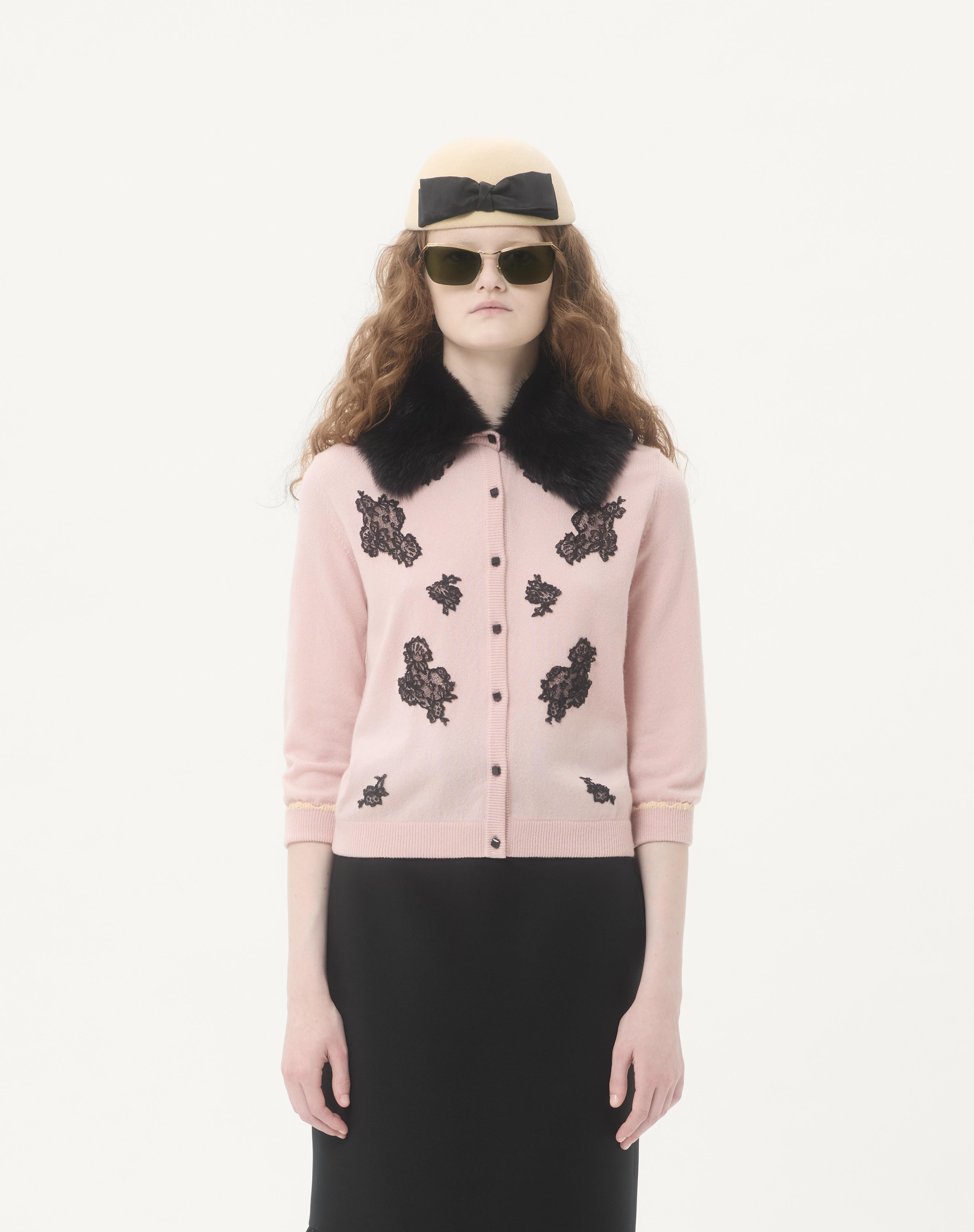CARDIGAN WITH SHEARLING COLLAR - 5