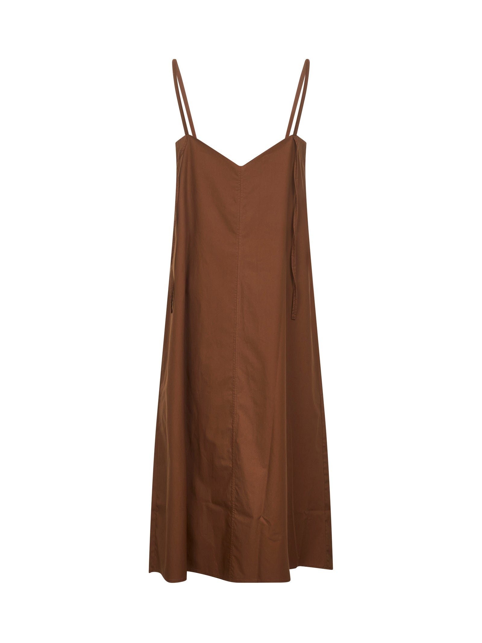 Brown cotton Oma midi slip dress - 2