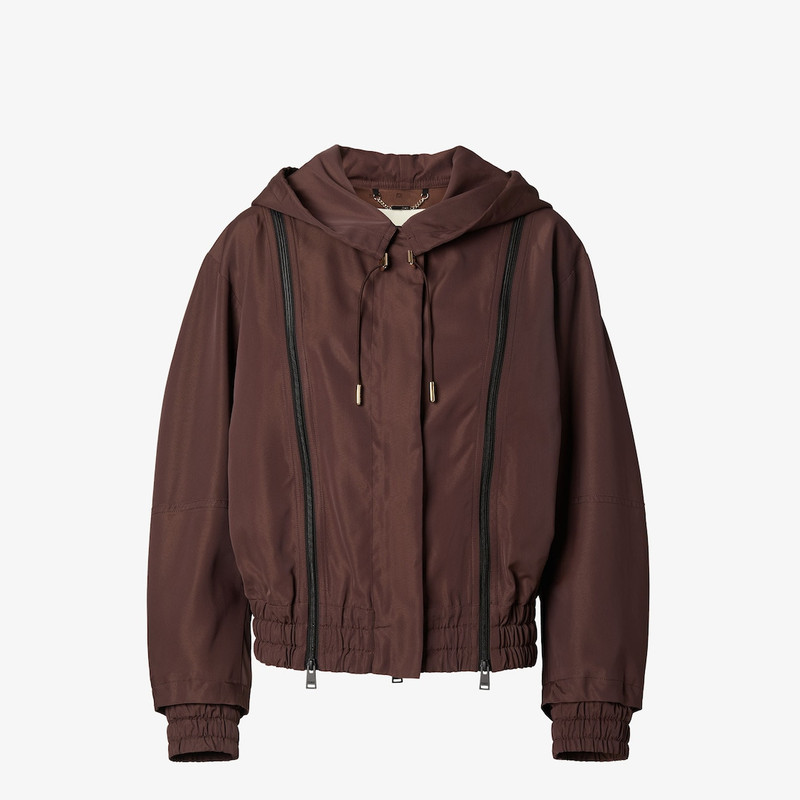 Blouson Brown technical viscose bomber jacket 1