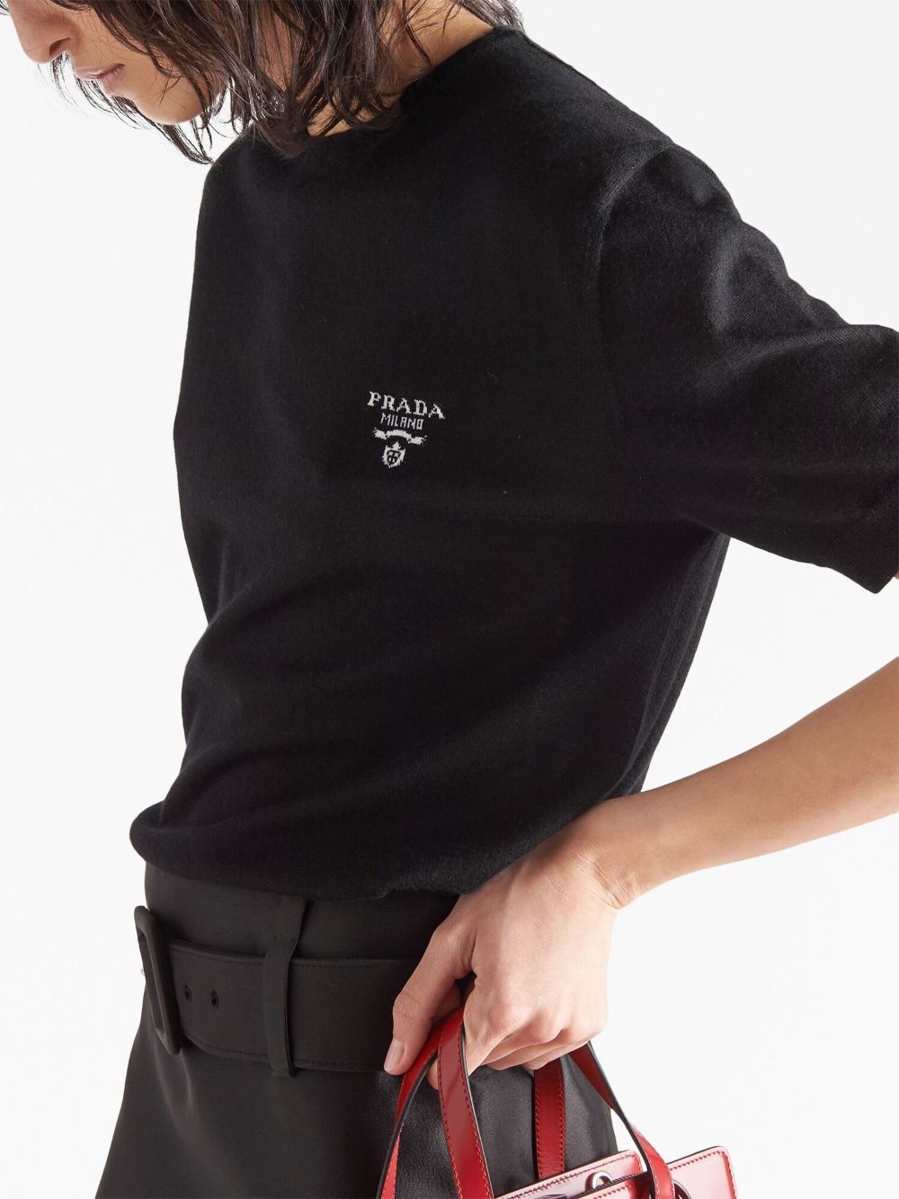 logo-embroidered short-sleeve jumper - 4