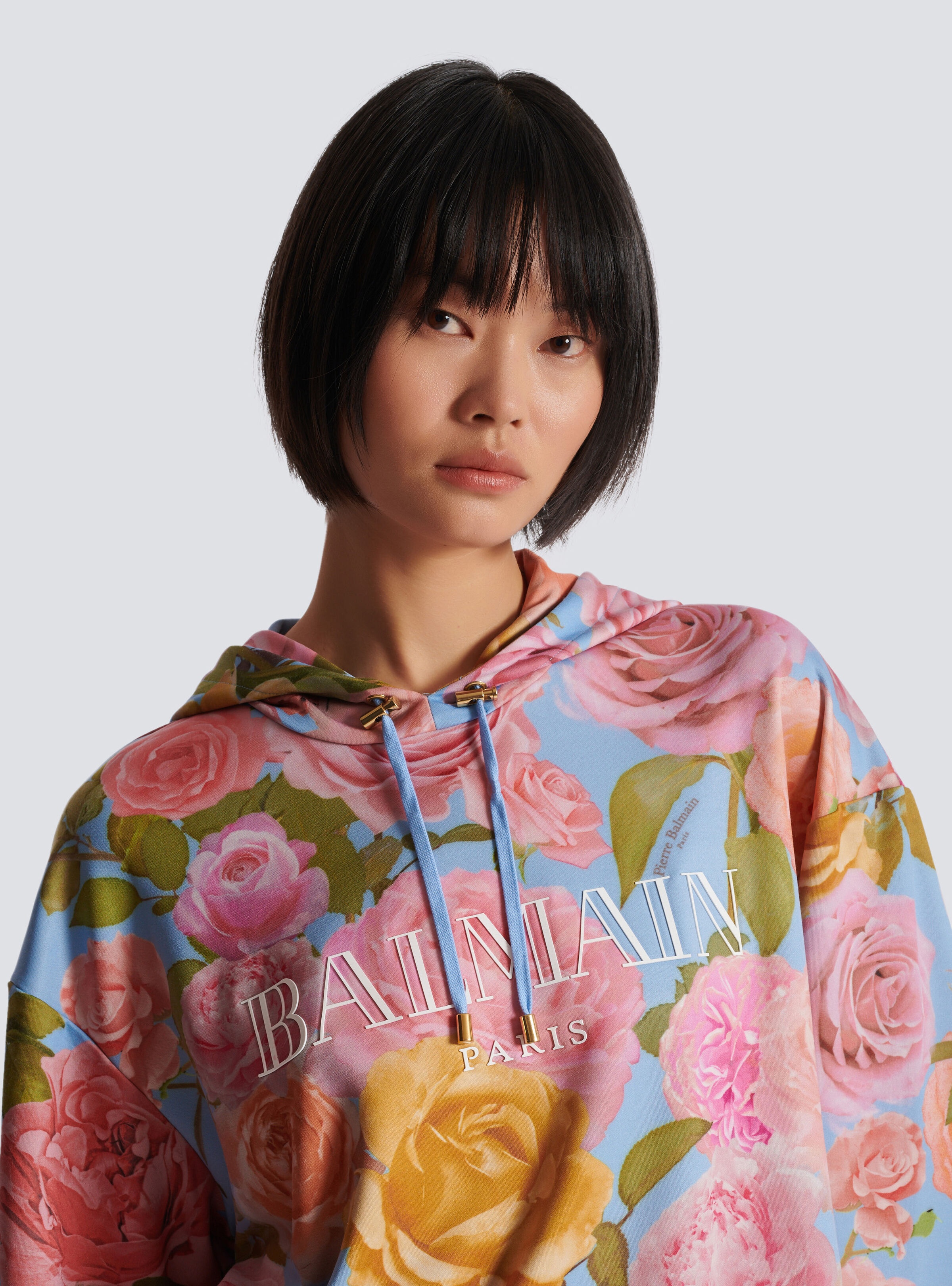 Vintage Balmain hoodie with Pastel Roses print - 7