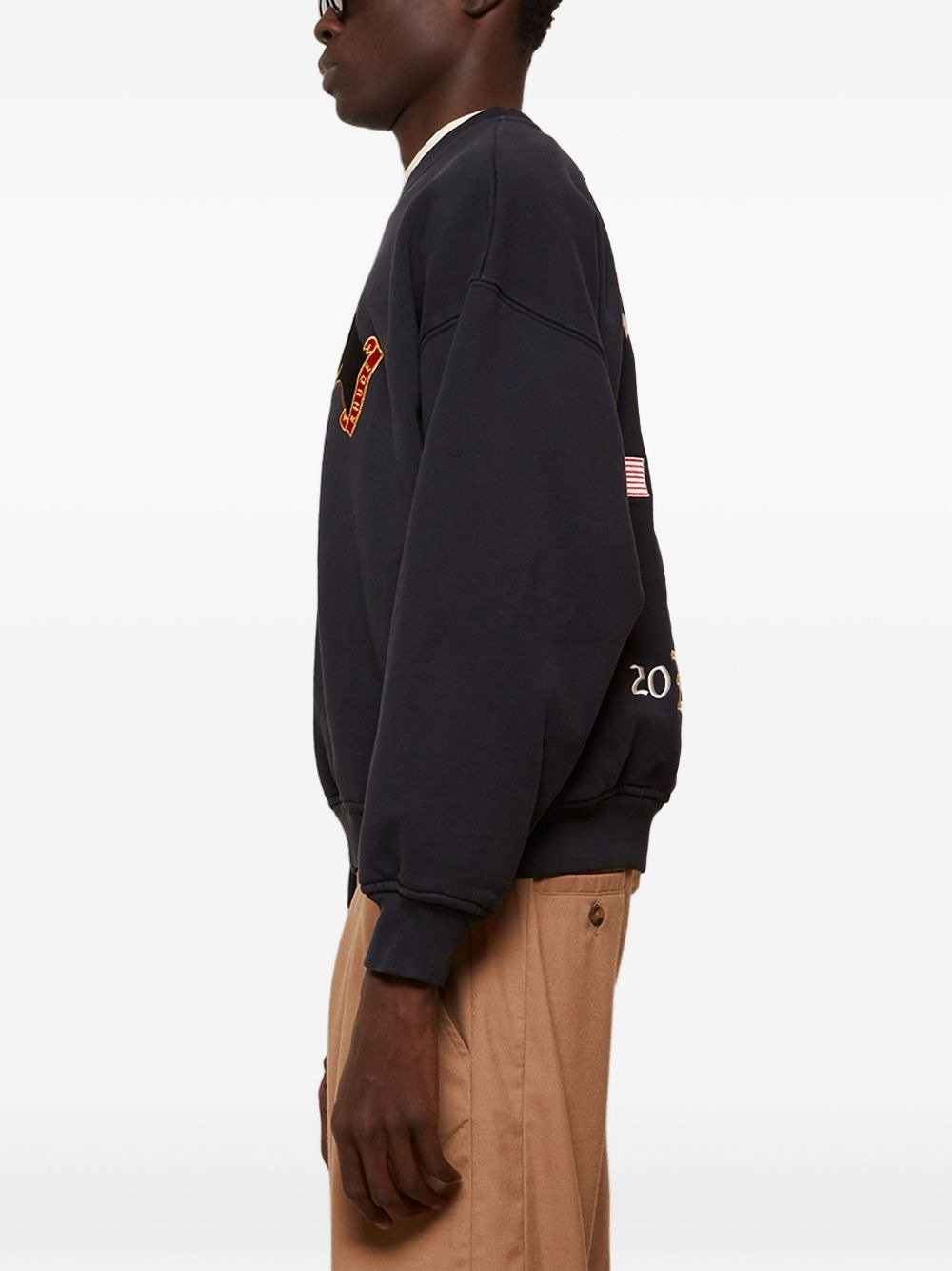 dog-embroidered crew-neck sweatshirt - 4