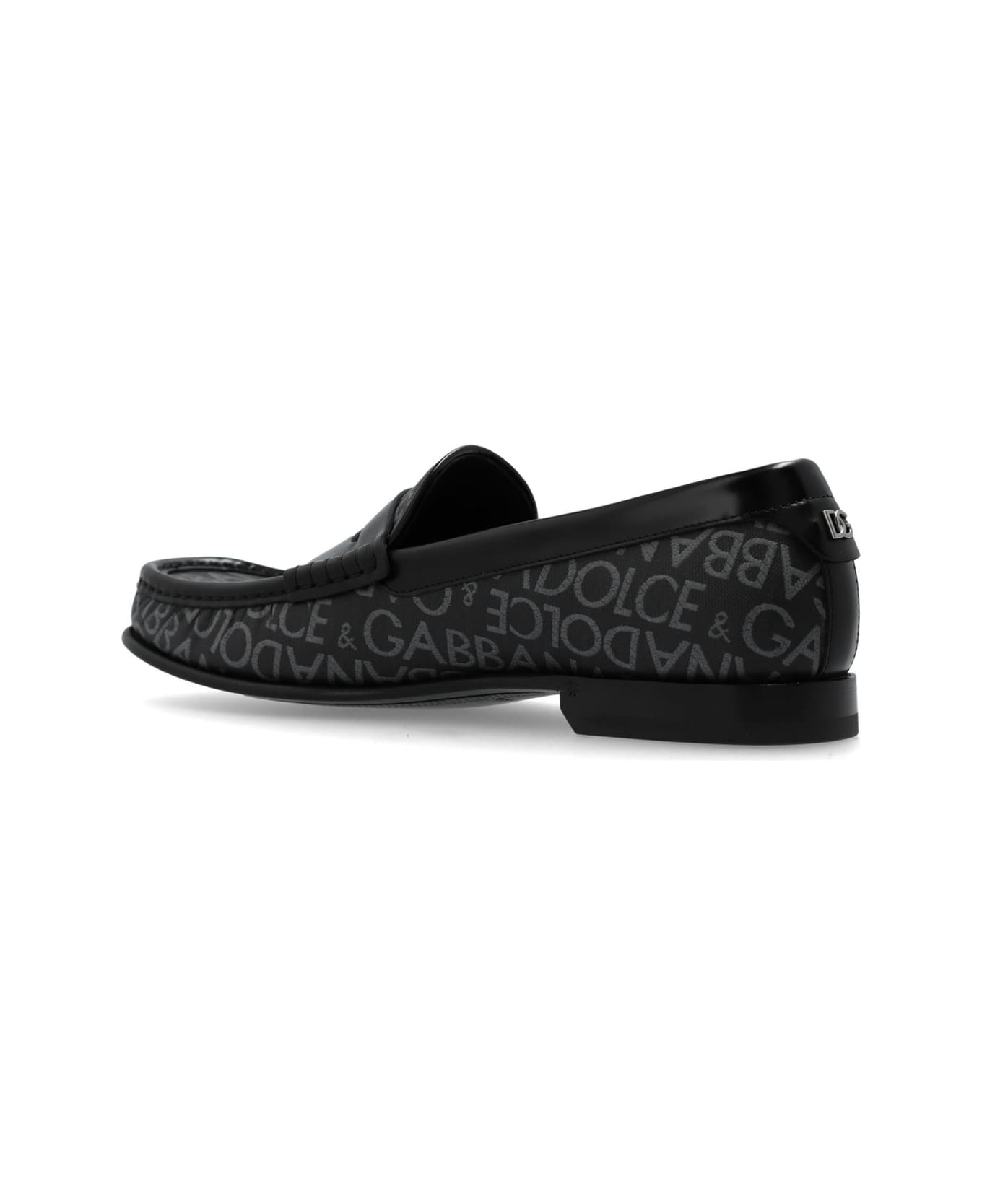 Logo Jacquard Fabric Loafers - 3