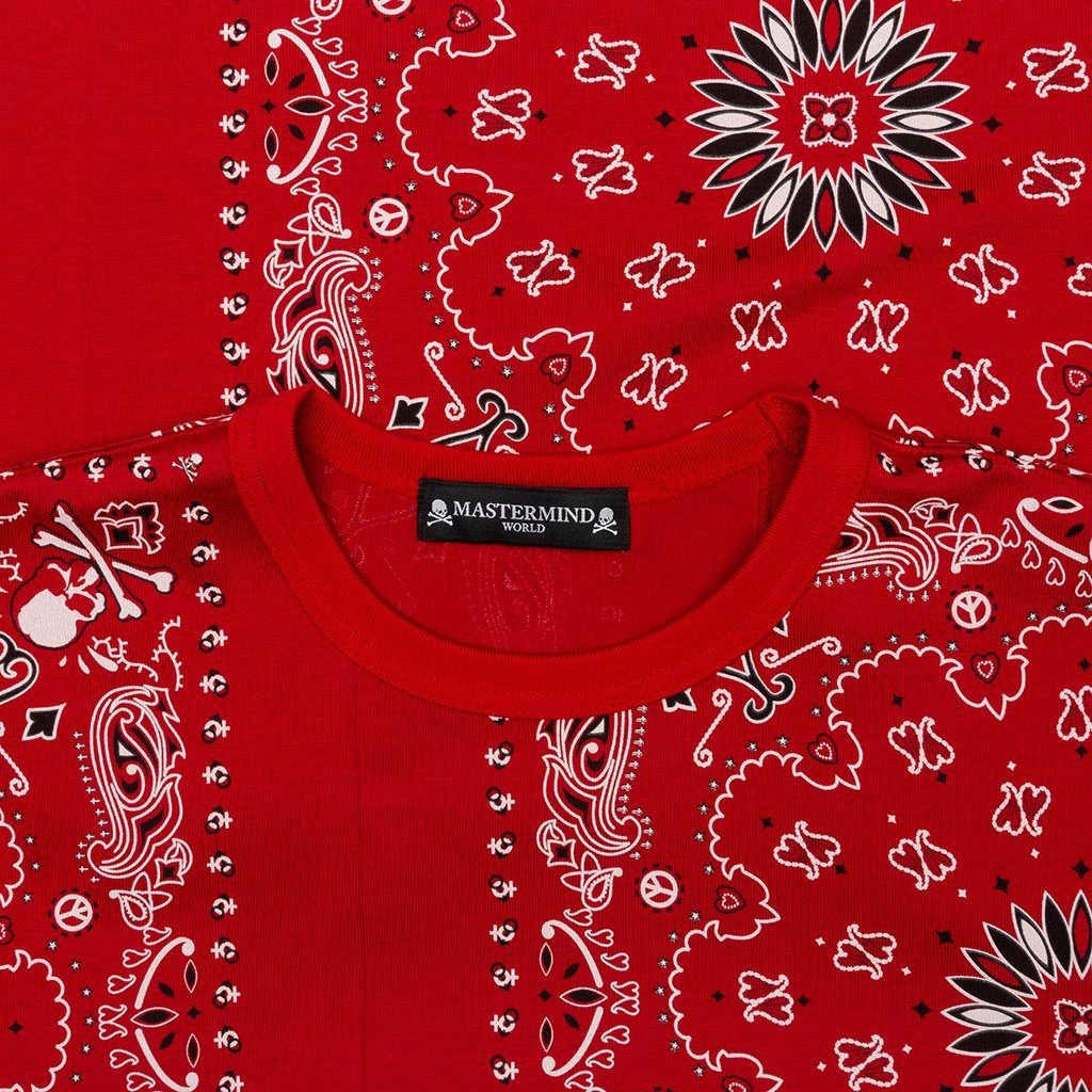 MASTERMIND WORLD BANDANA T-SHIRT - RED - 4