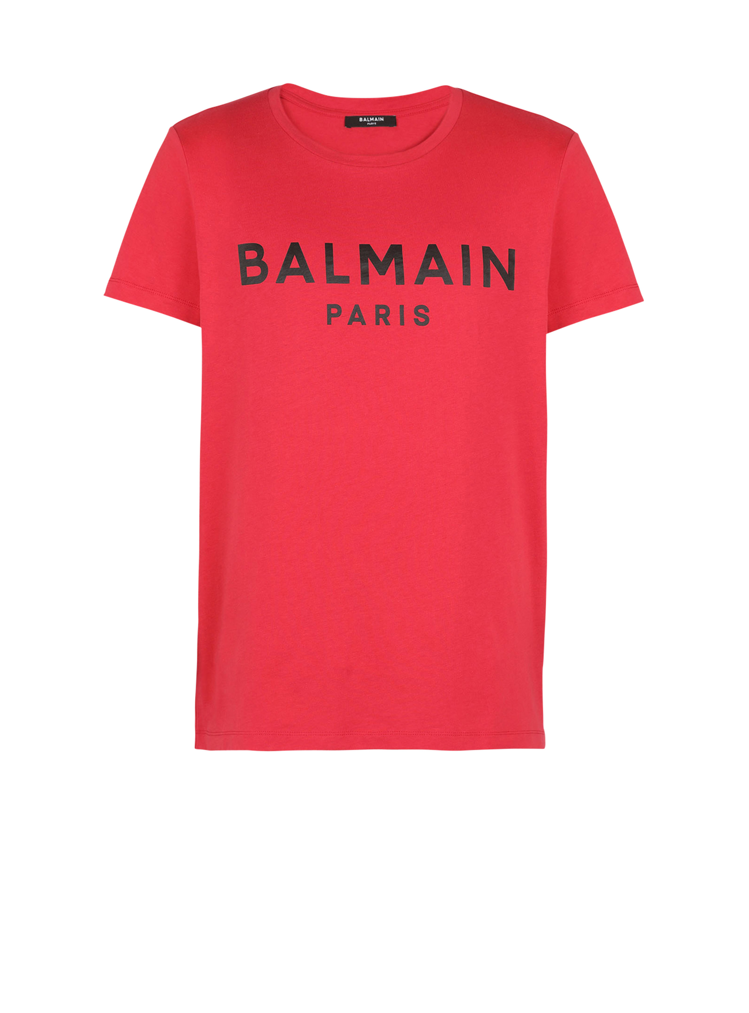 Eco-designed cotton T-shirt with Balmain Paris logo print - 1