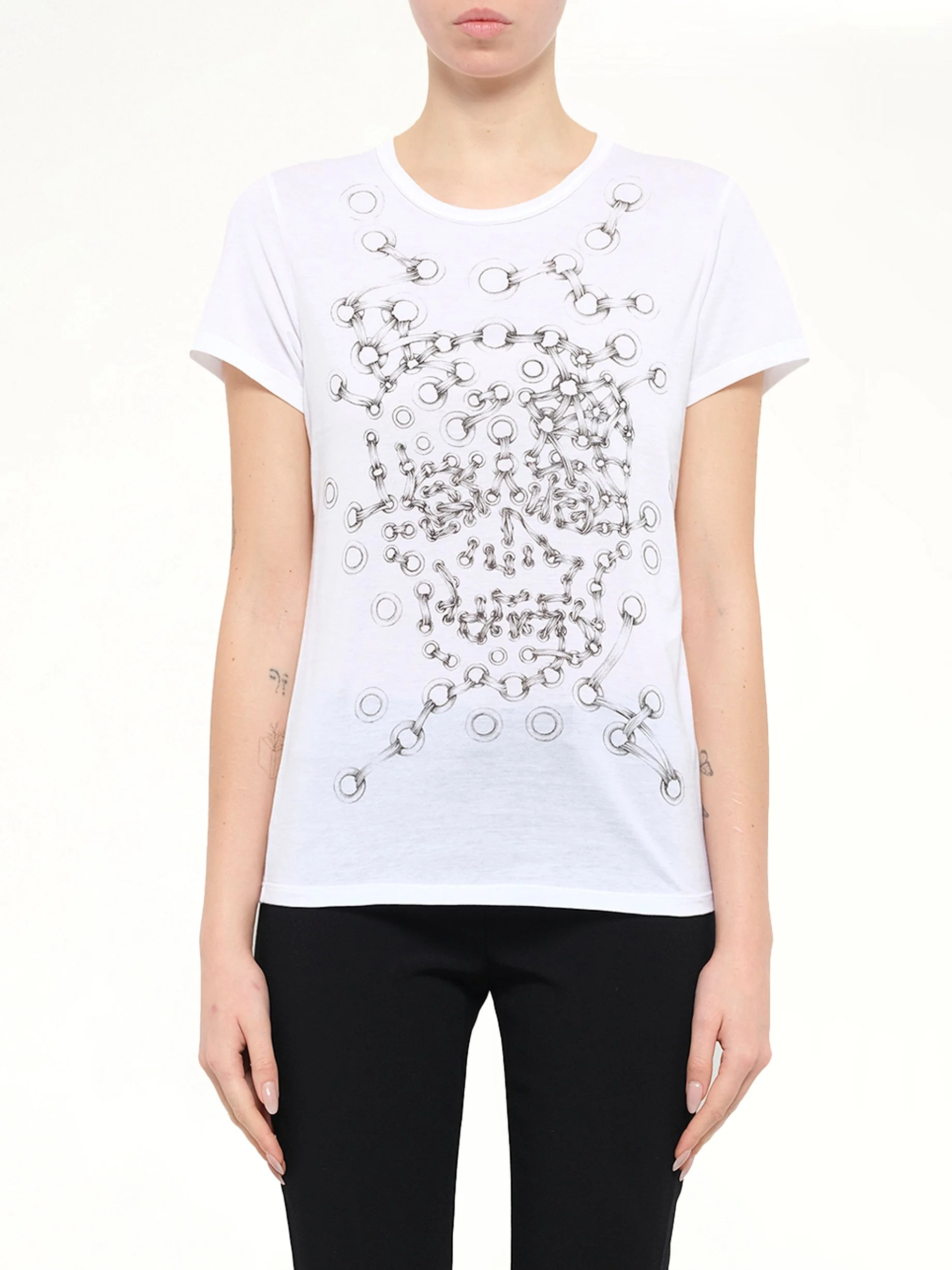 Alexander McQueen Eyelets T-Shirt in White - 1