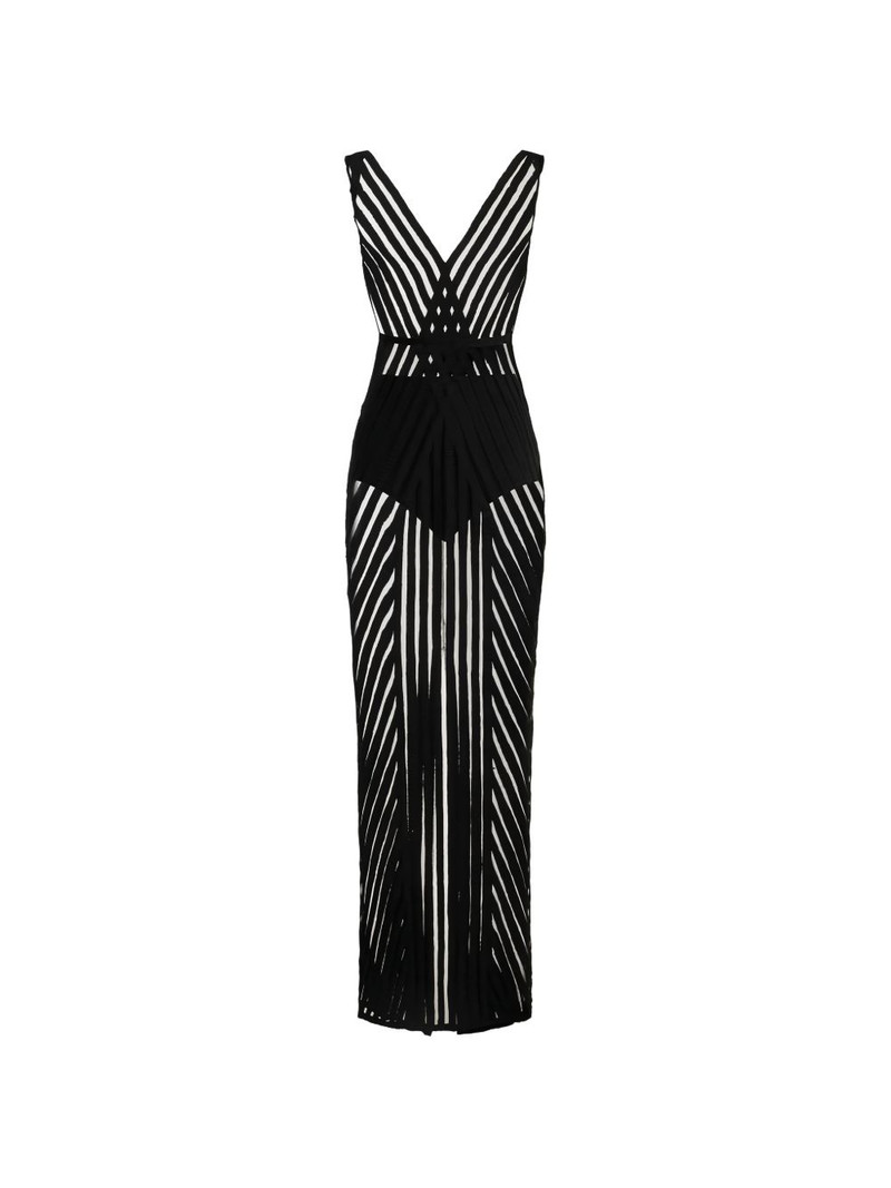 ribbon V-neck maxi dress 5